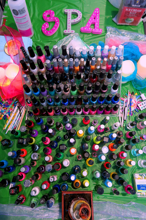 Close Up Shot Of Kids Nail Salon Station