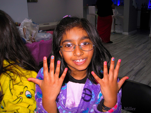 Showing Off Her Nail Art Design