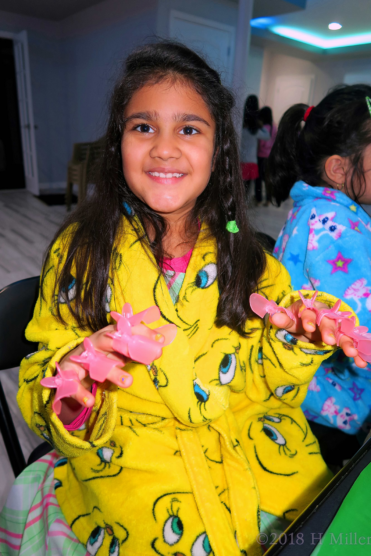 Covering Up Her Mini Mani Creation To Dry 