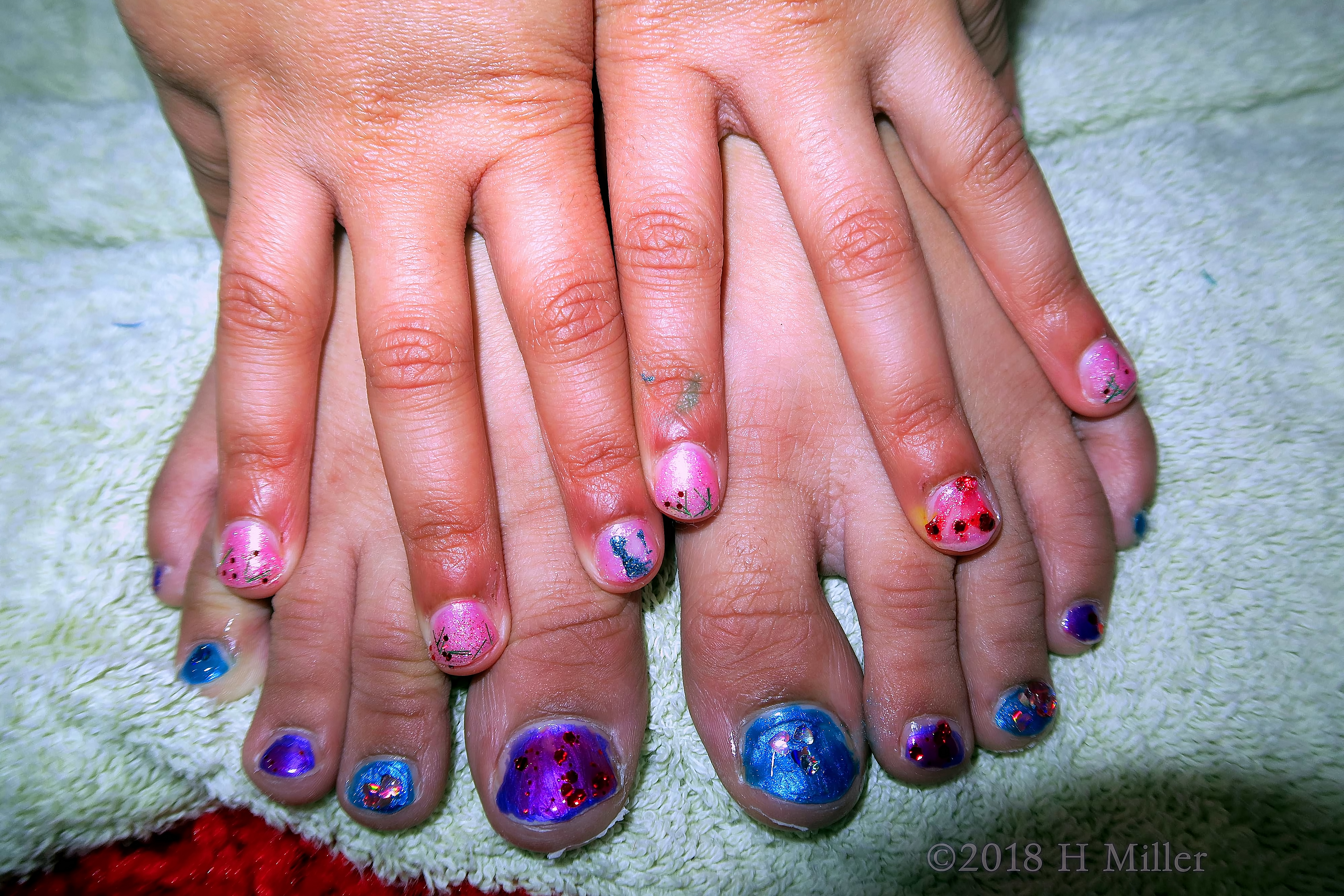 Close Up Shot Of Mini Mani Pedi. Close Up Shot Of Mini Mani Pedi.