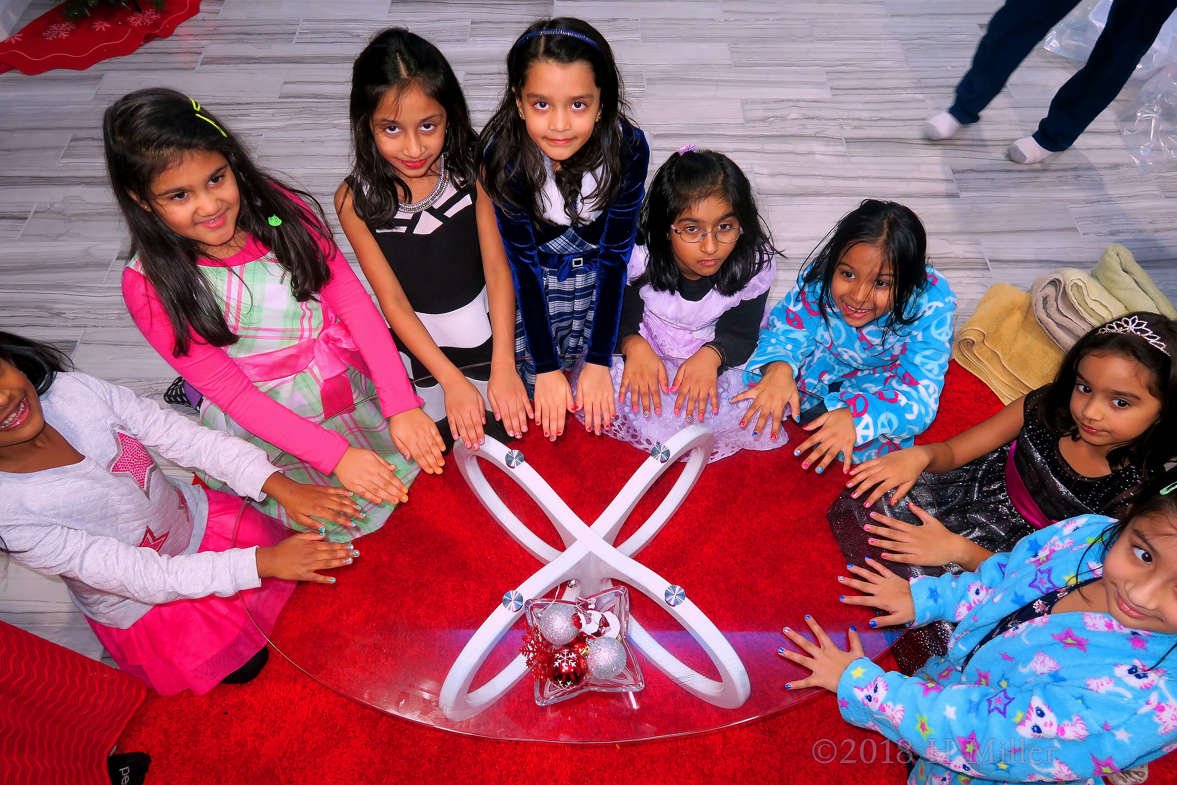 Meesha And Friends Showing Their Kids Manicures In A Cool Spa Circle 