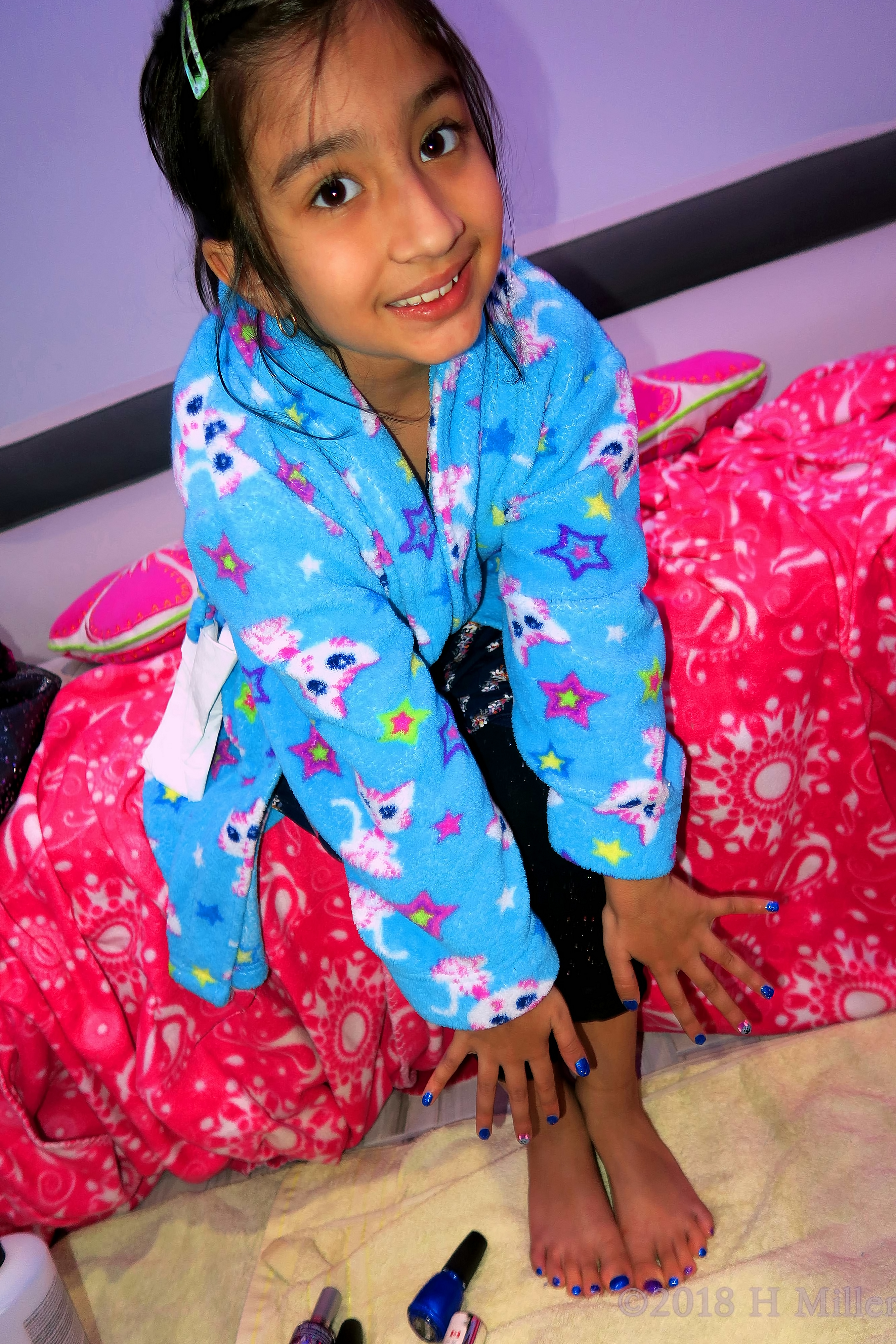 She Loves Her Blue Nail Art Design Creation And Kids Pedi. She Loves Her Blue Nail Art Design Creation And Kids Pedi.