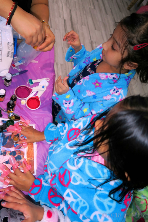 Little Party Goers Enjoy Making Kids Crafts While Their Girls Manicures Dr