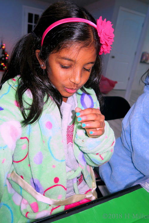 Party Guest Drying Her Kids Nail Art Desig