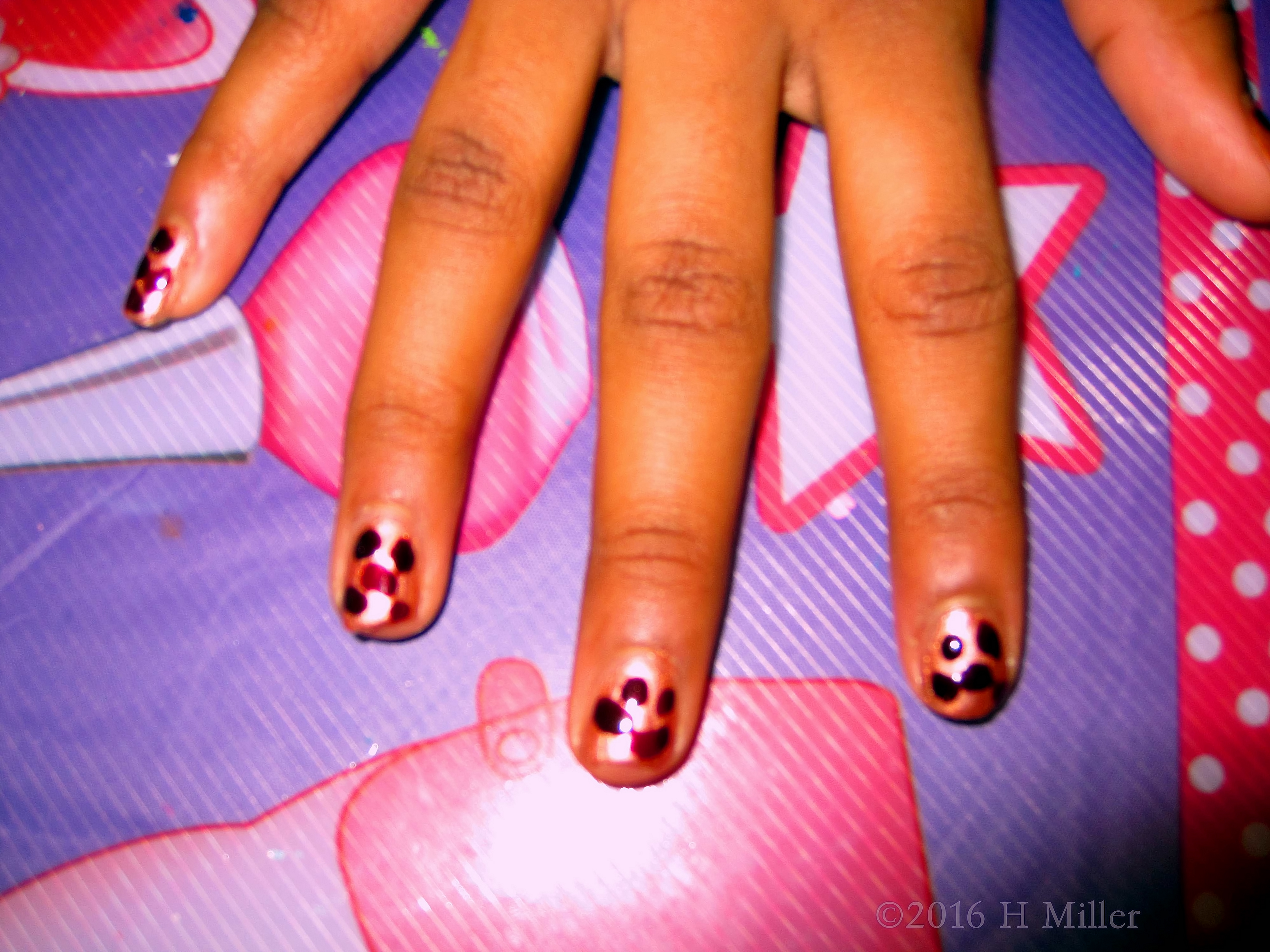 Cow Spots Nail Art Kids Manicure! Cow Spots Nail Art Kids Manicure!