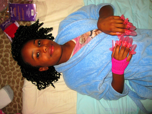 Blue Spa Robe With Manicure Accoutrements Blue Spa Robe With Manicure Accoutrements