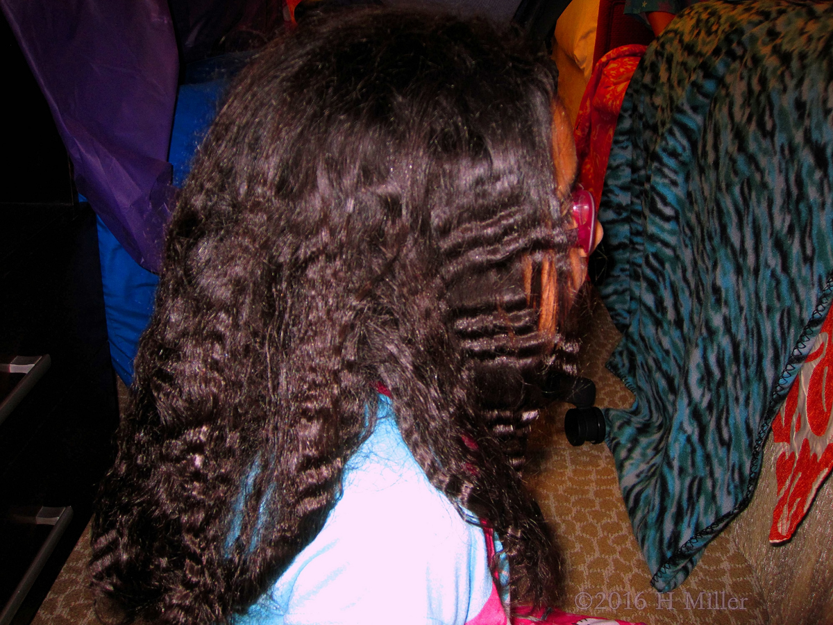 Crimped Hair Kids Hairstyle From The Side 