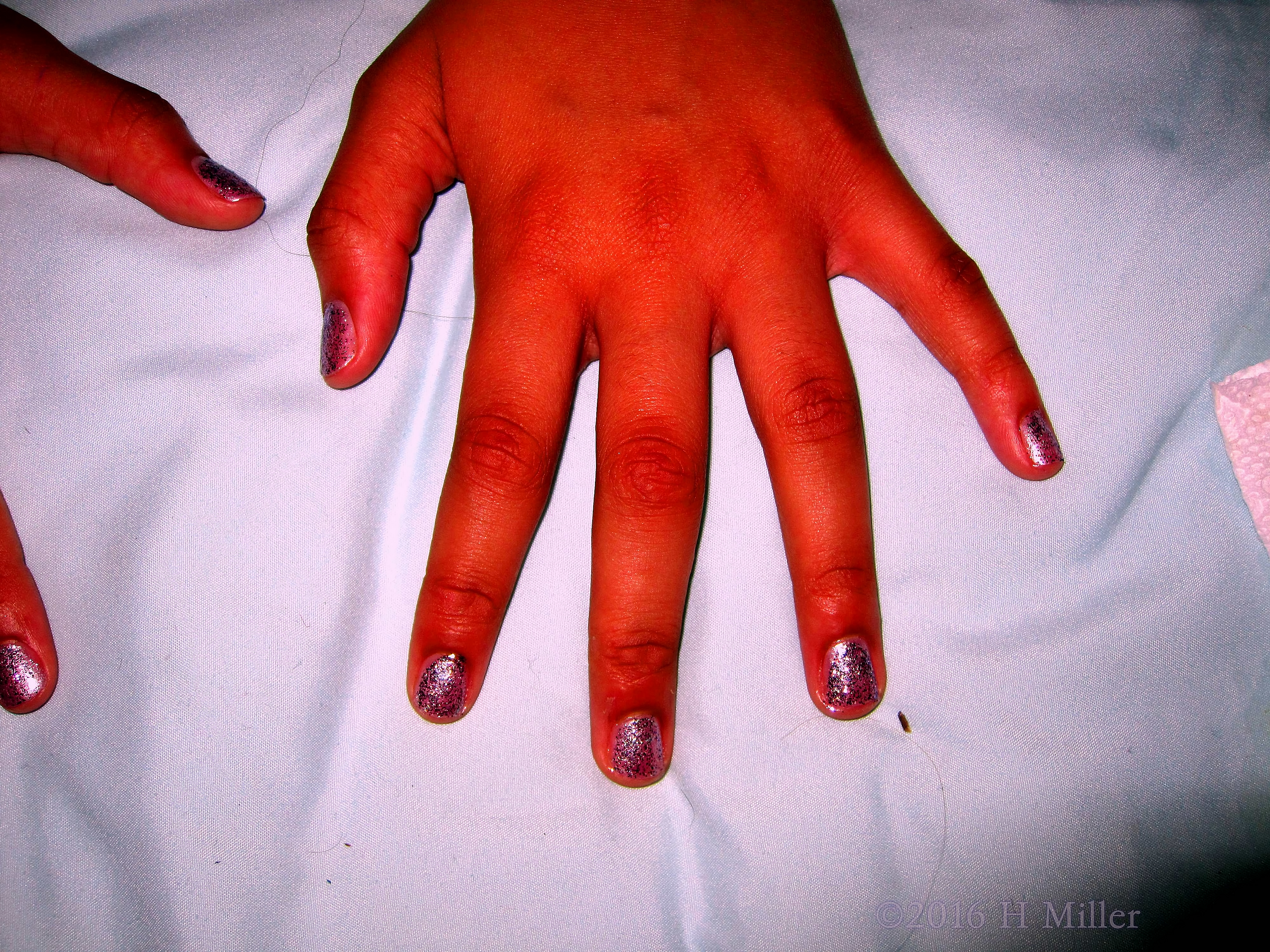 Silver Sparkle Manicure For Kids At The Children's Spa Party Silver Sparkle Manicure For Kids At The Children's Spa Party