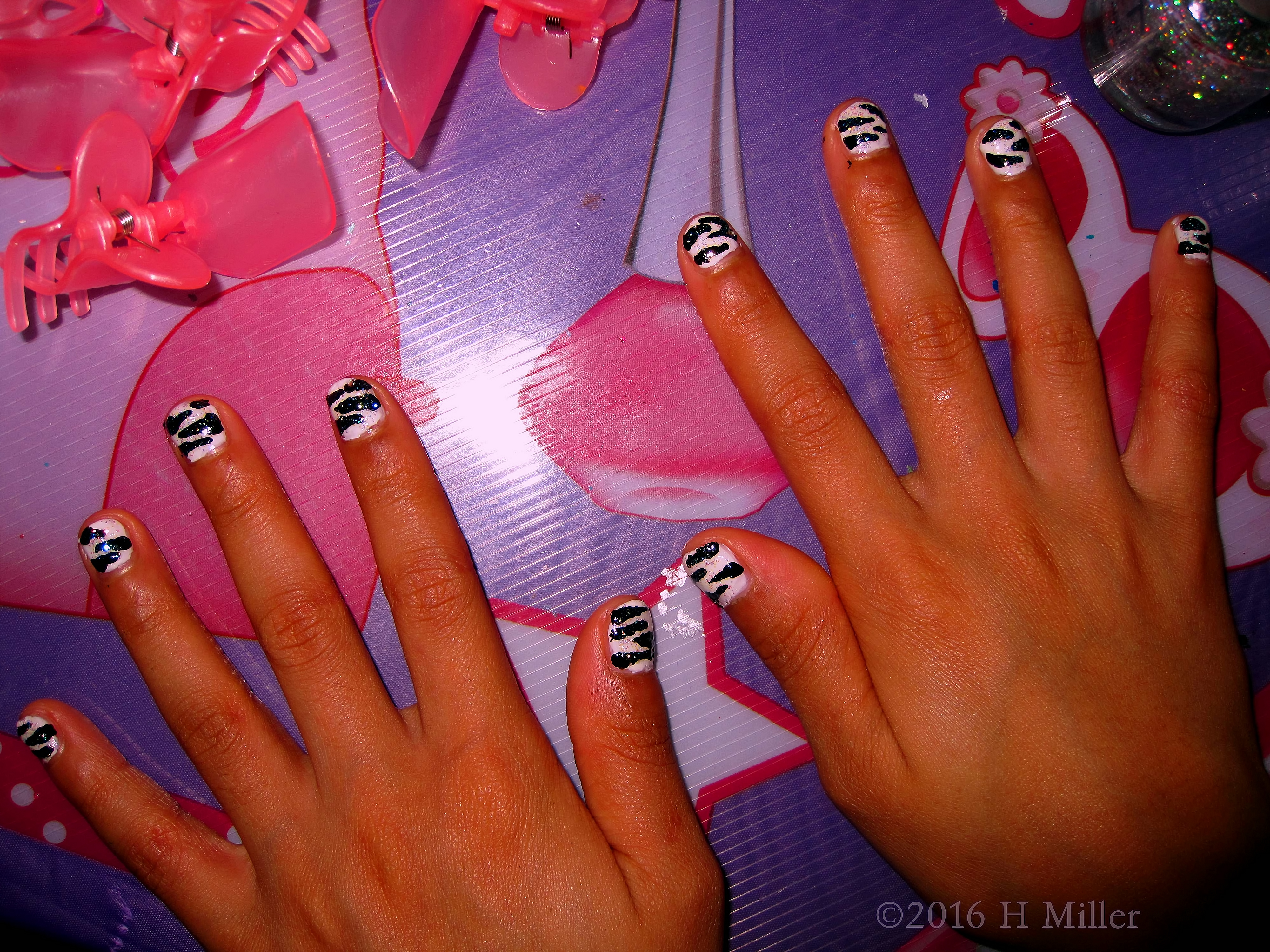 Zebra Nail Design On This Kids Manicure! Zebra Nail Design On This Kids Manicure!