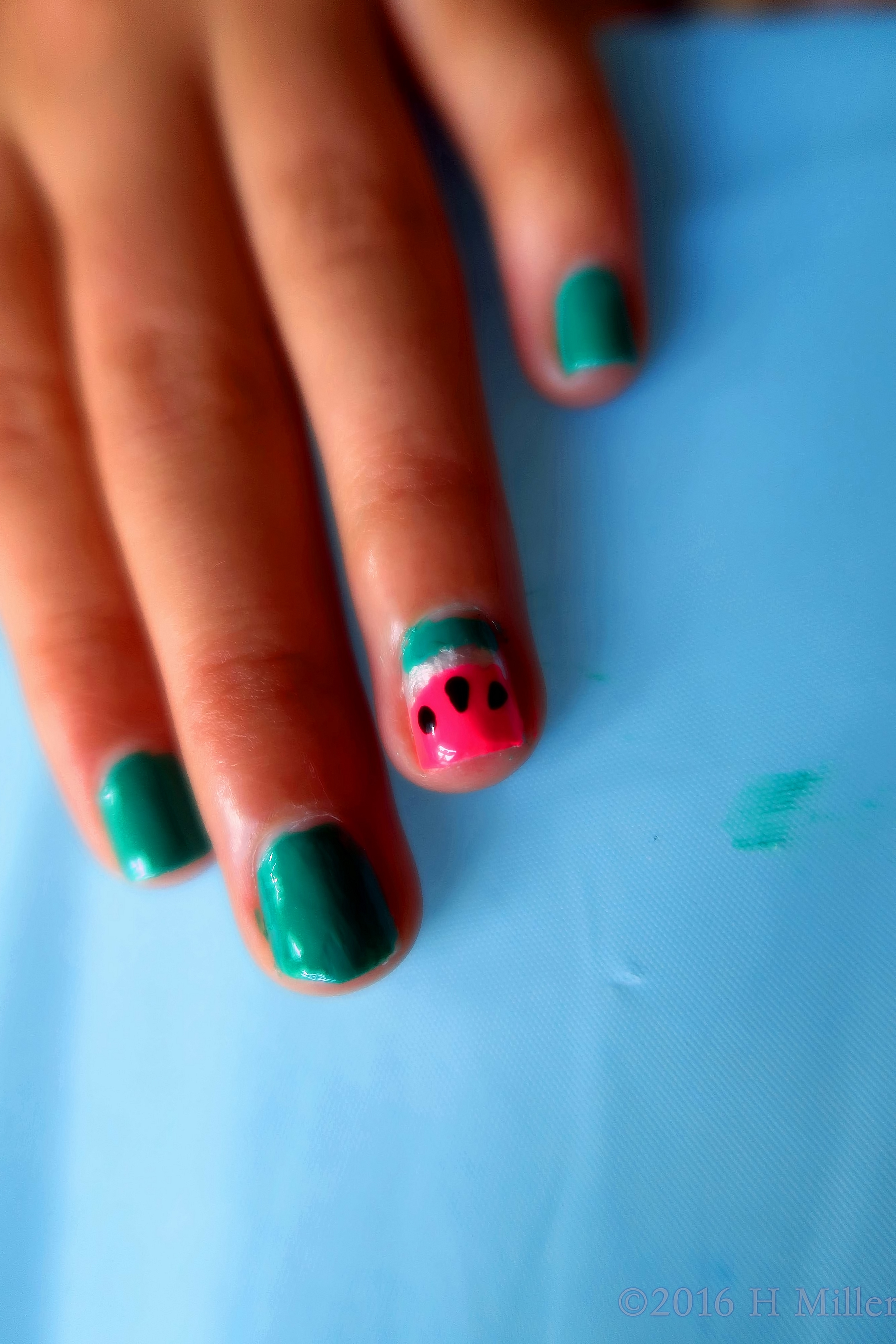 Adorable Watermelon Manicure Accent Adorable Watermelon Manicure Accent