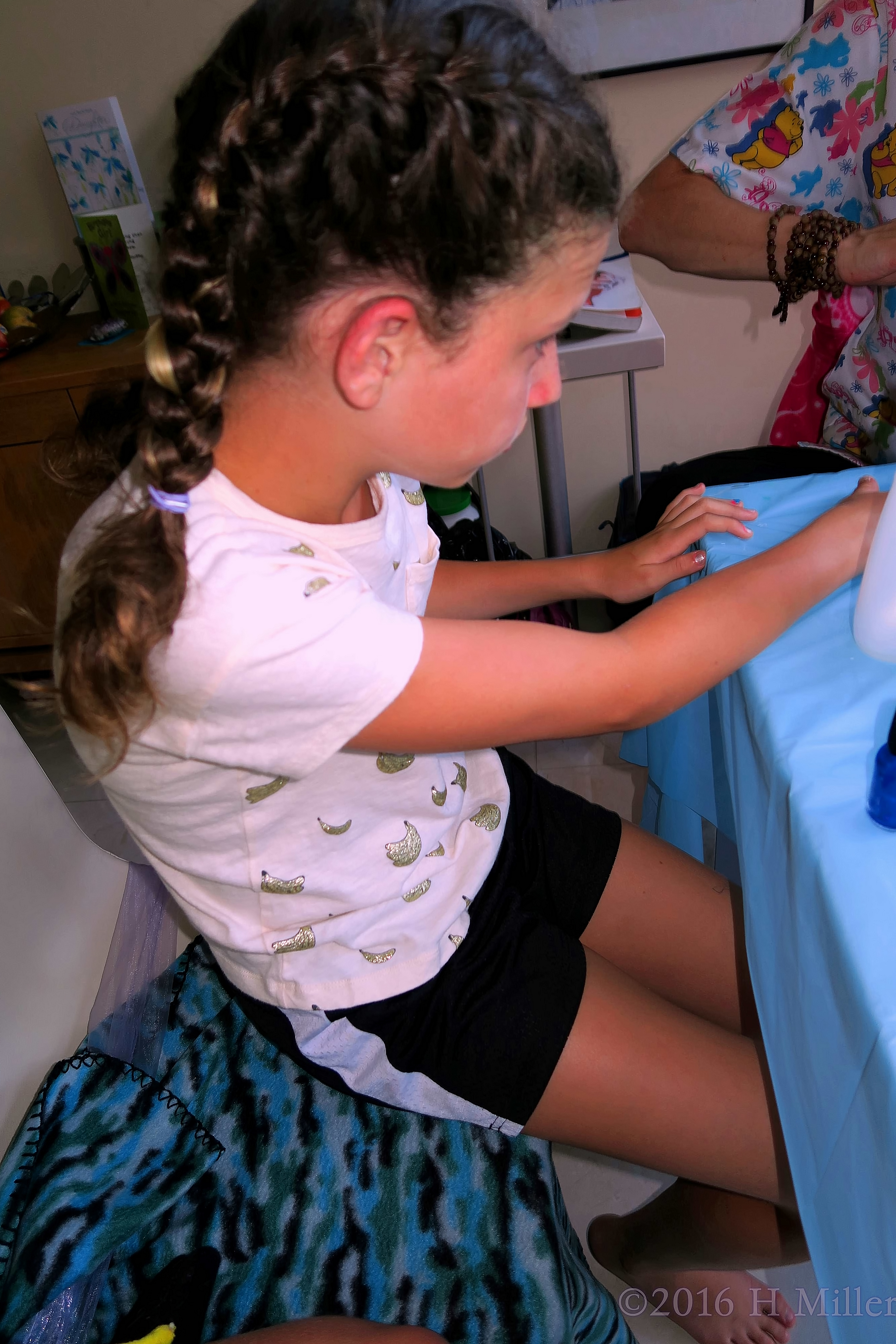 Getting Her Manicure Done After Hairstyles 