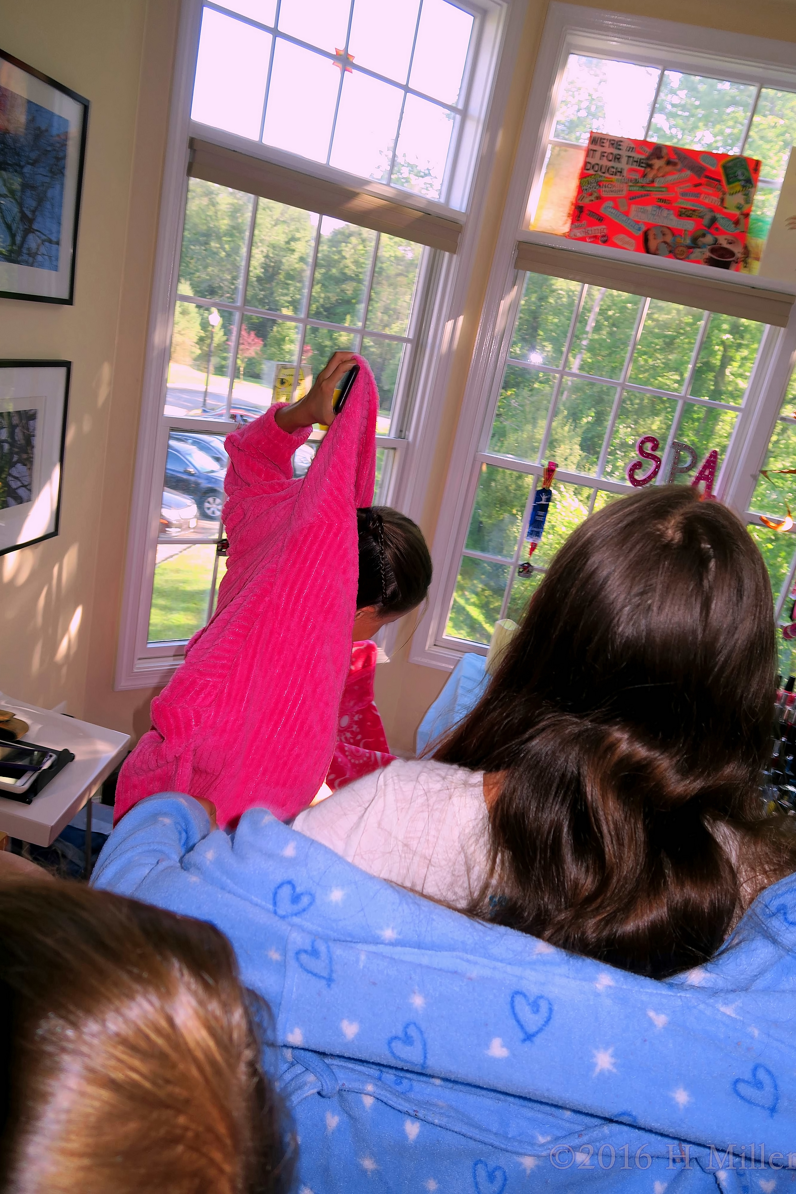 Putting On Spa Robes. Putting On Spa Robes.