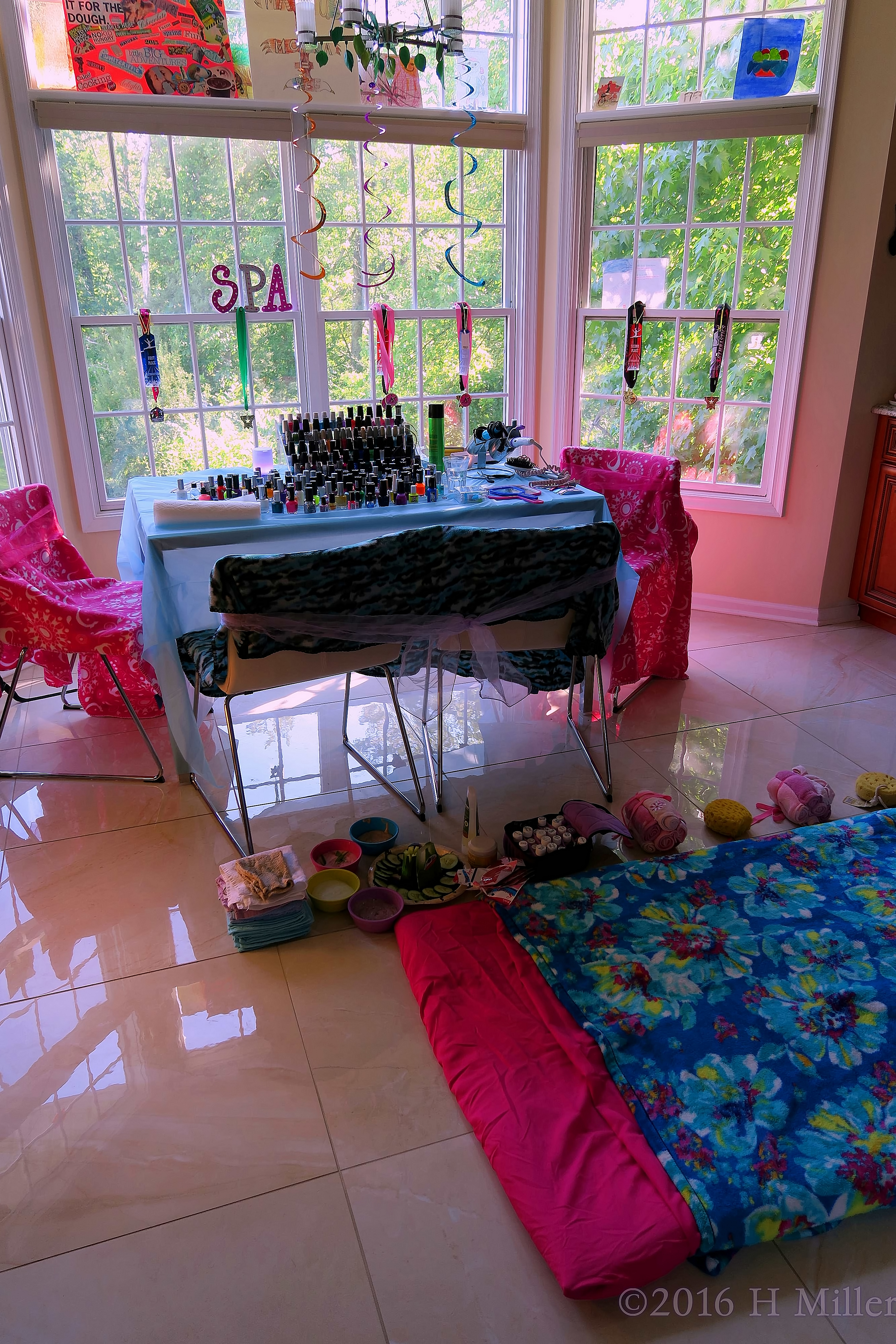 The Manicure Table And Facials And Massage Area Are Both Set Up