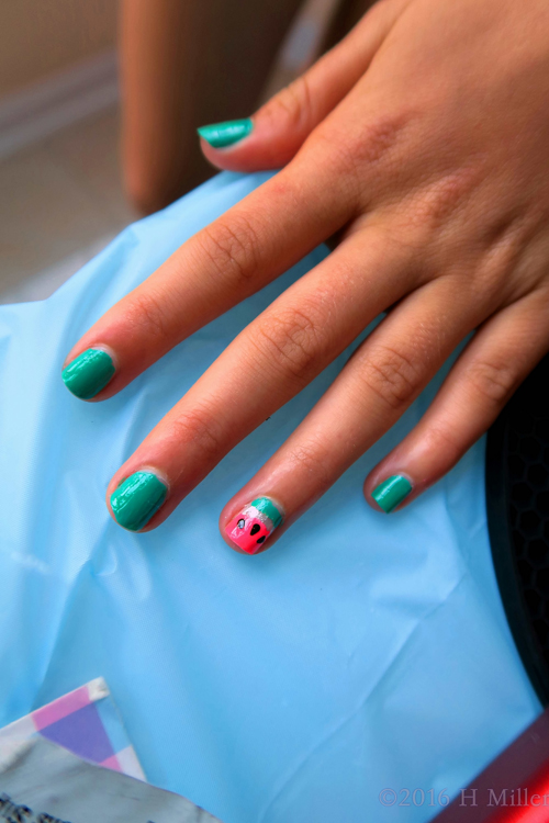 Adorable Watermelon Kids Mini Mani