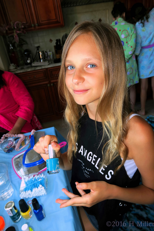 She Likes This Sky Blue Polish. She Likes This Sky Blue Polish.