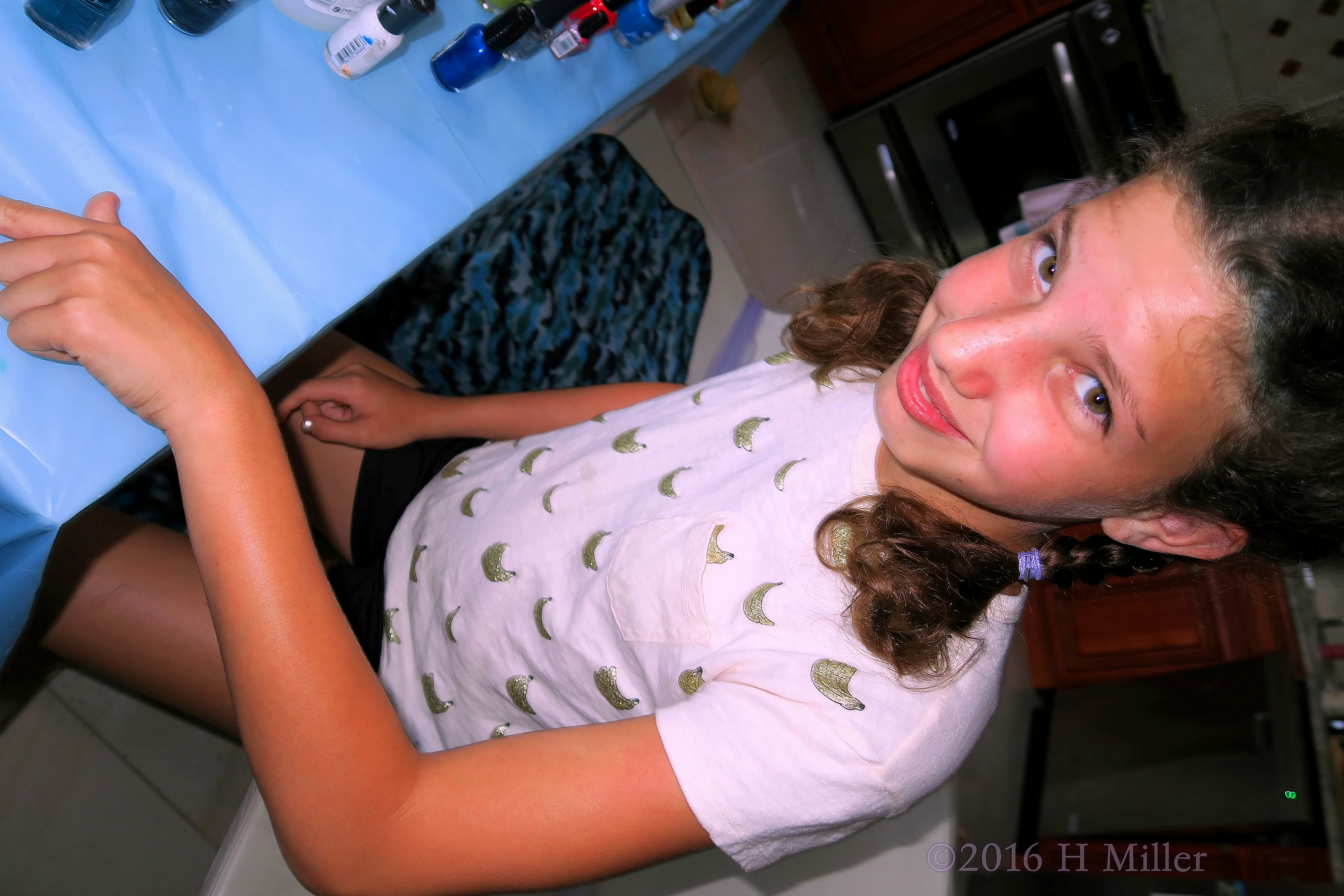 She's Loving Kids Manicures. She's Loving Kids Manicures.