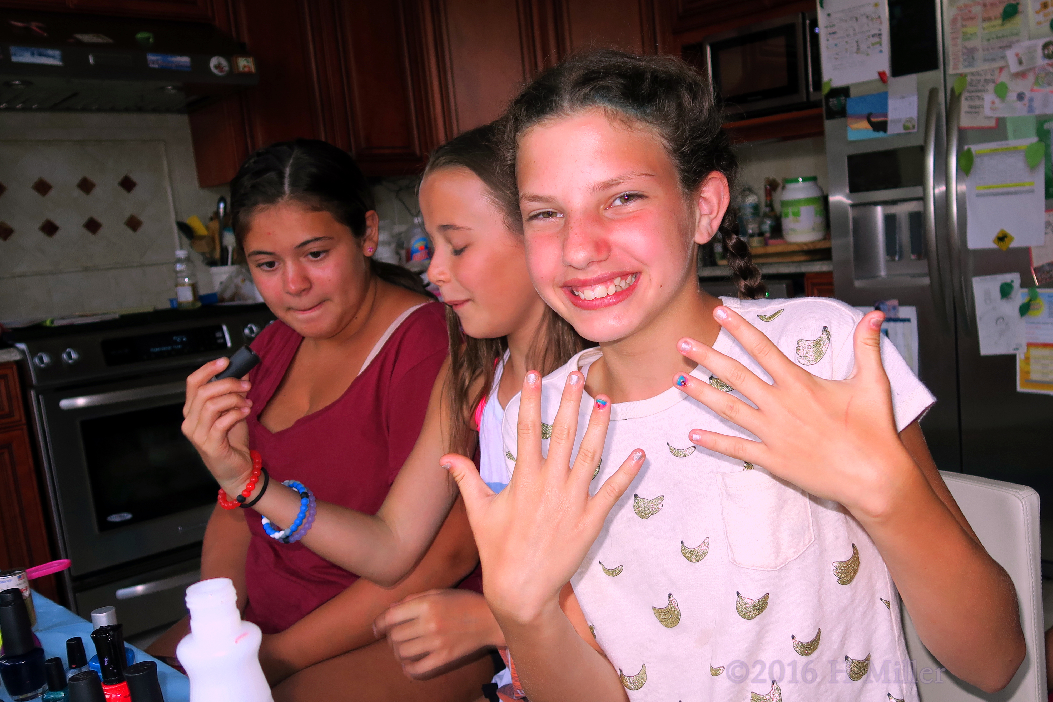 She Loves Her New Girls Spa Mini Mani. 