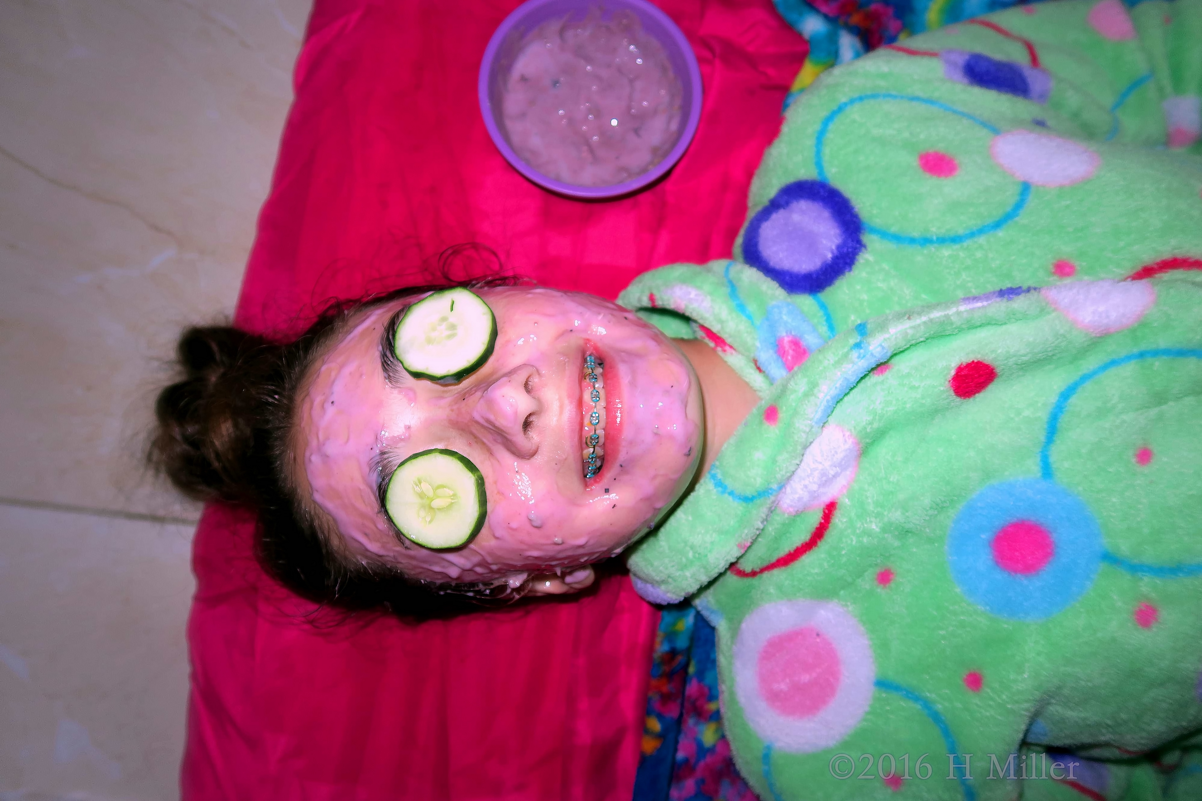 Smiling Big In A Yummy Homemade Blueberry Face Mask 
