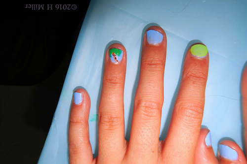 Cute Blue And Green Kids Spa Mini Mani.