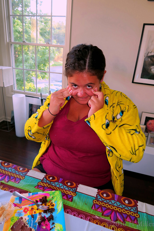 Making A Silly Face During Cake!