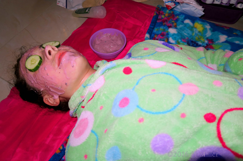 She Looks Relaxed In A Blueberry Face Masque. She Looks Relaxed In A Blueberry Face Masque.