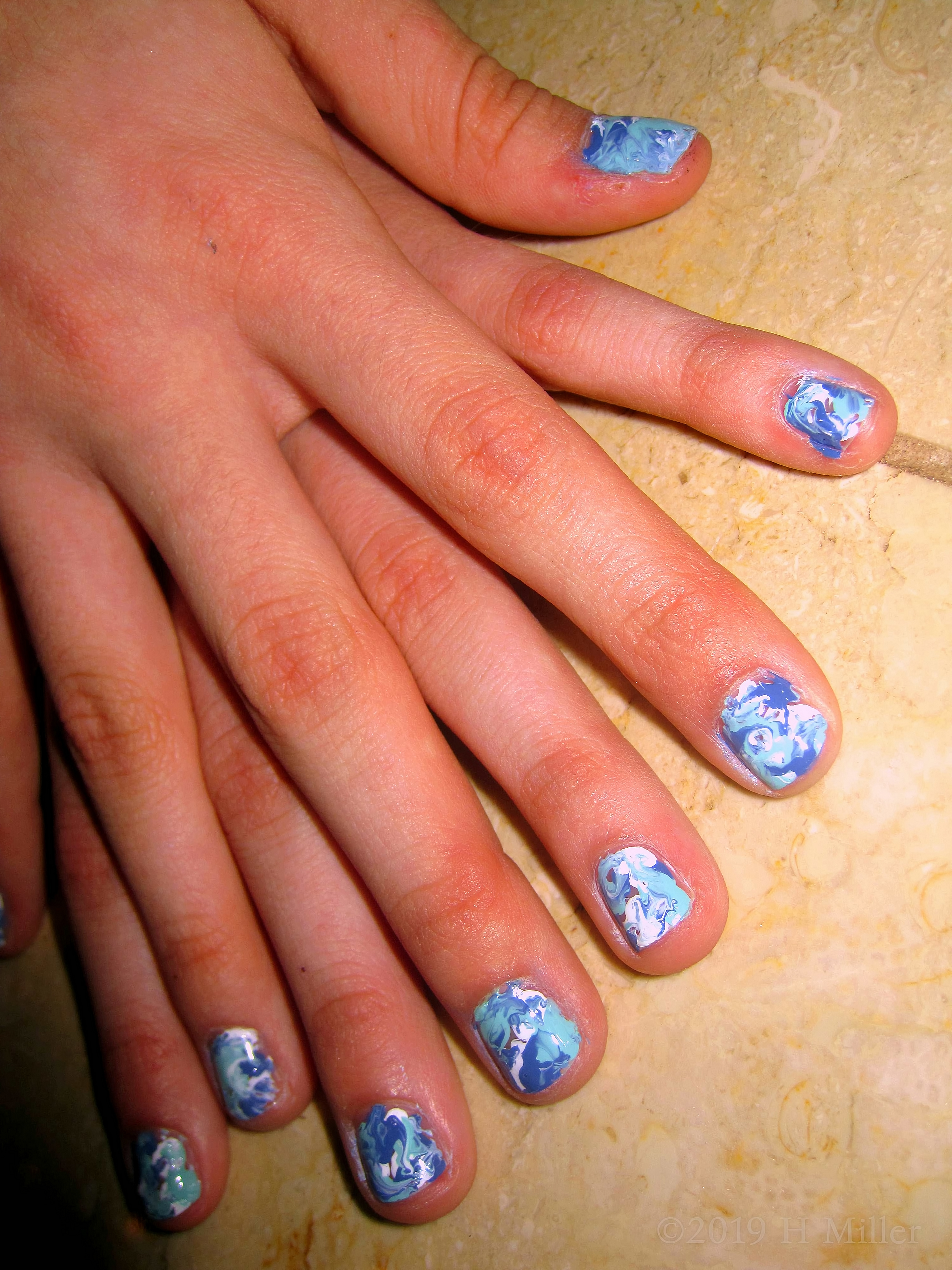 Another View Of The Lovely Swirled Kids Nail Design! Another View Of The Lovely Swirled Kids Nail Design!