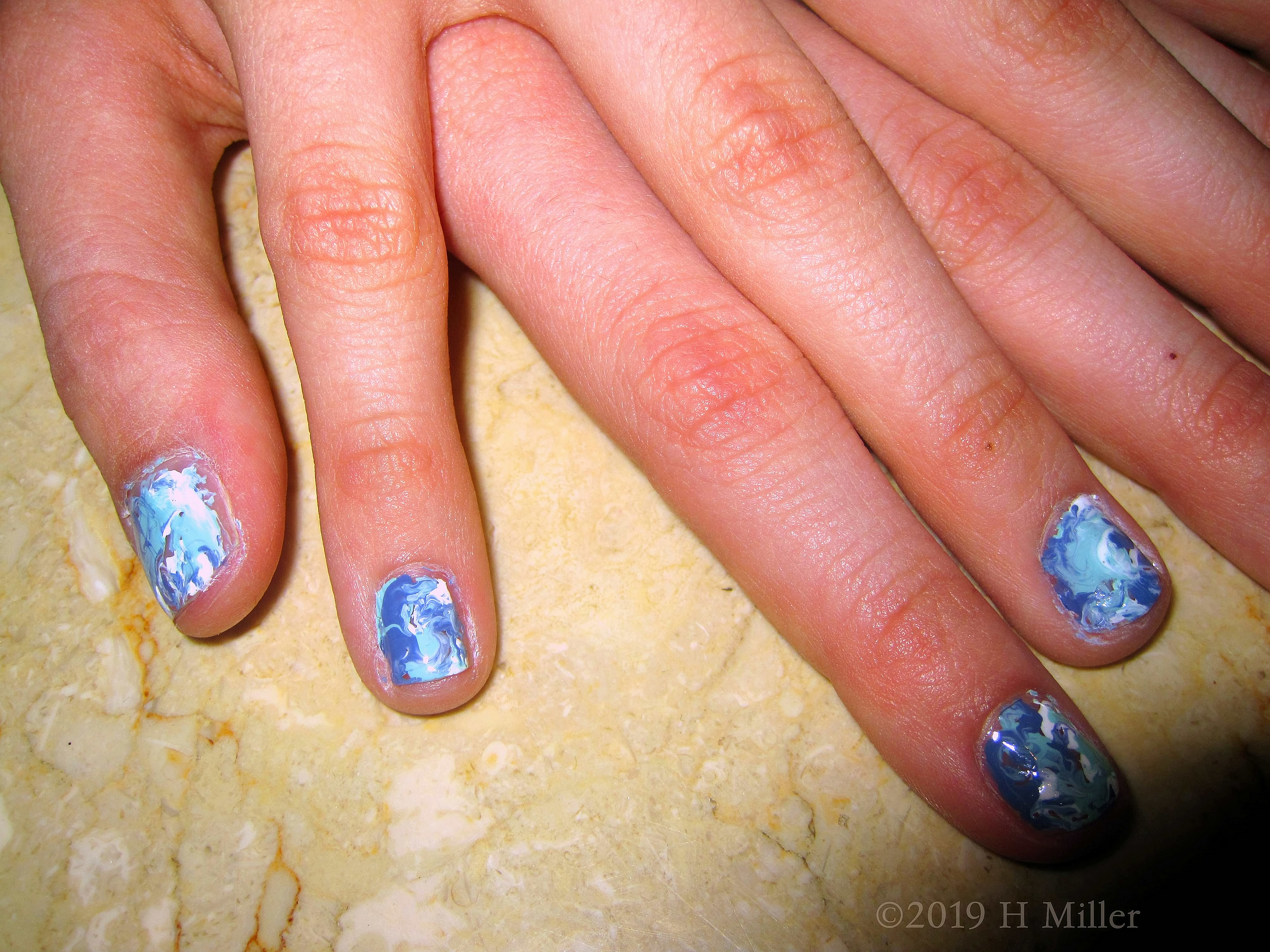 Close Up Of The Marbled Swirls Kids Nail Art, Take Two! Close Up Of The Marbled Swirls Kids Nail Art, Take Two!