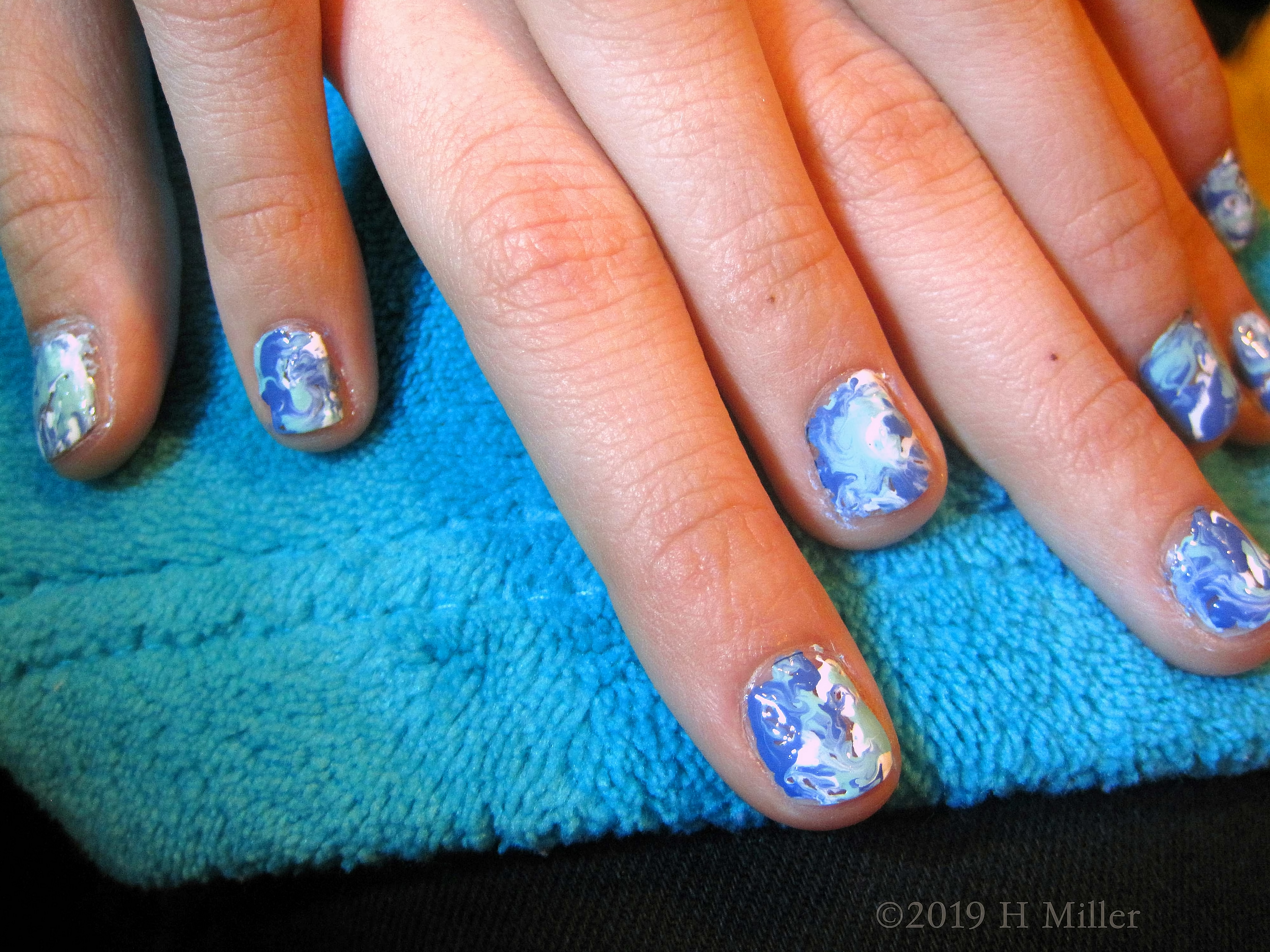 Fantastic Swirls! Marbled Kids Nail Art Design Close Up! Fantastic Swirls! Marbled Kids Nail Art Design Close Up!