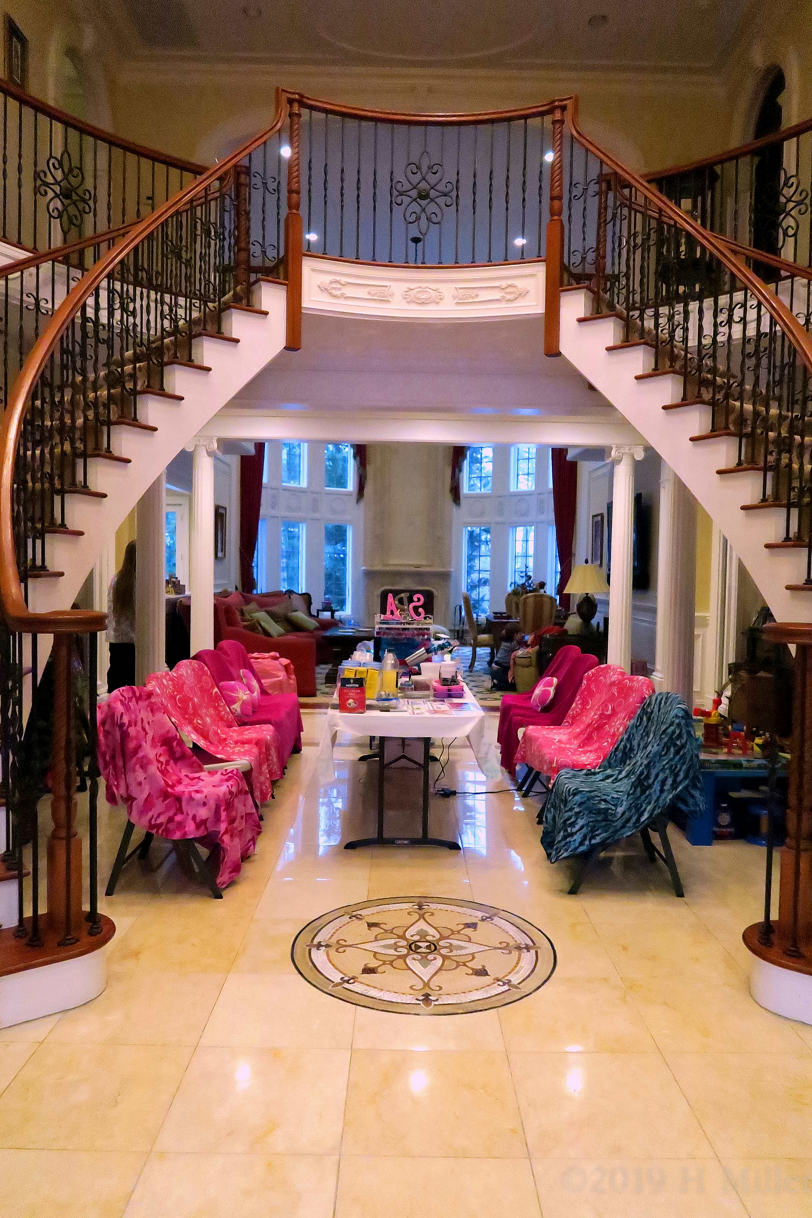 The Spa Party Set Up From The Front Of The Winding Staircase! The Spa Party Set Up From The Front Of The Winding Staircase!