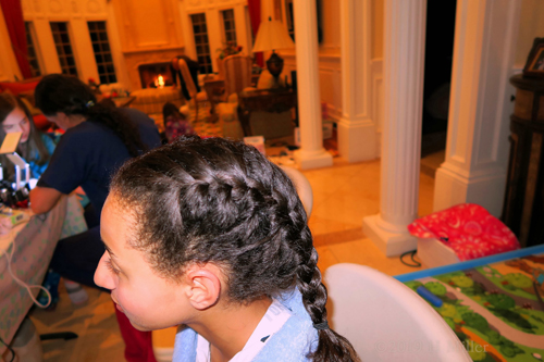 Elegant Dutch French Braids For This Spa Party Guest's Kids Hairstyle!