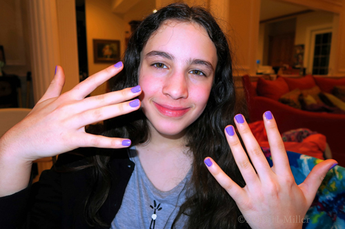 Smiles For Her Purple Kids Manicure! Smiles For Her Purple Kids Manicure!