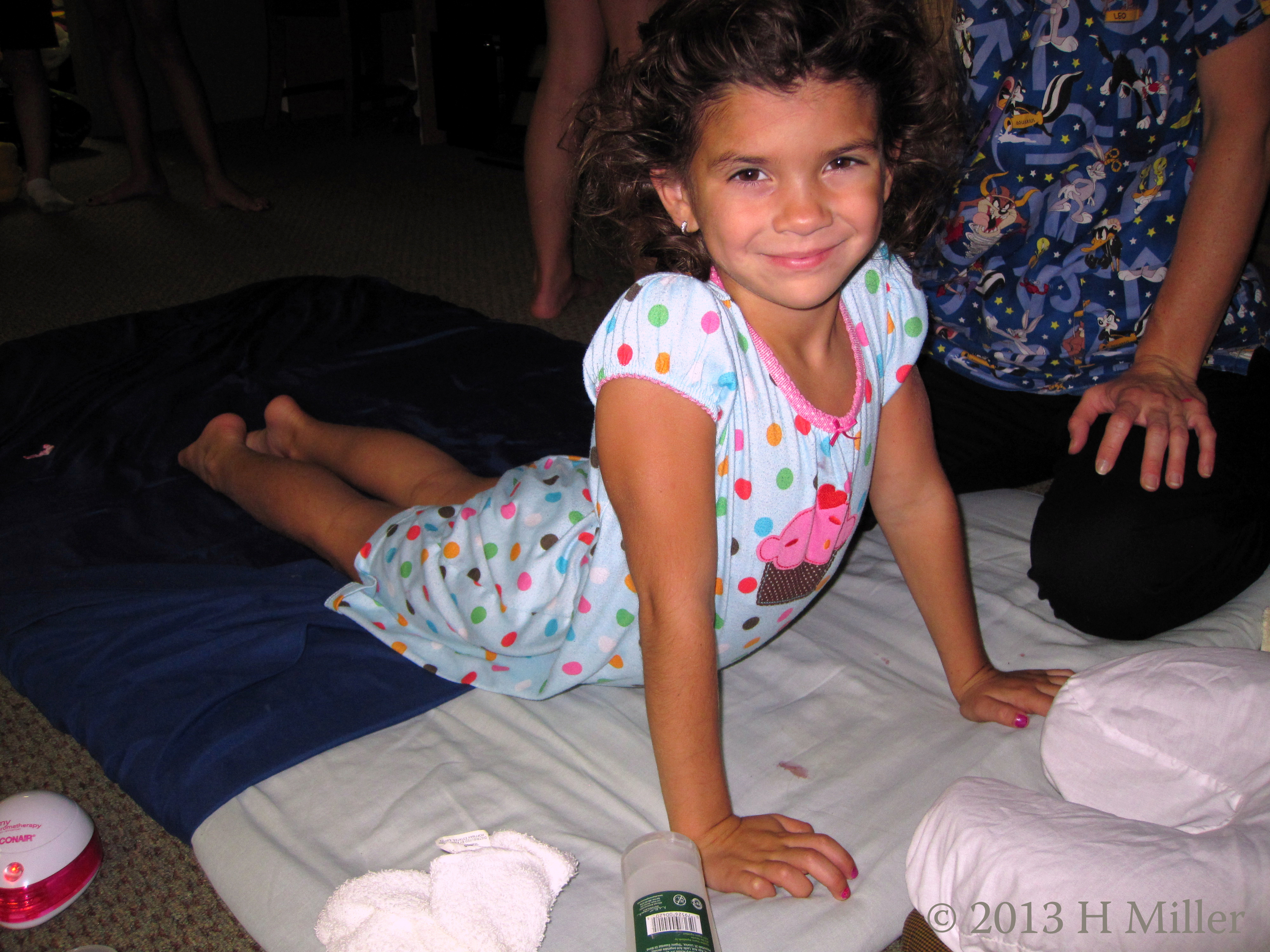 Getting Up After Therapeutic Massage At Kids Spa Party Getting Up After Therapeutic Massage At Kids Spa Party