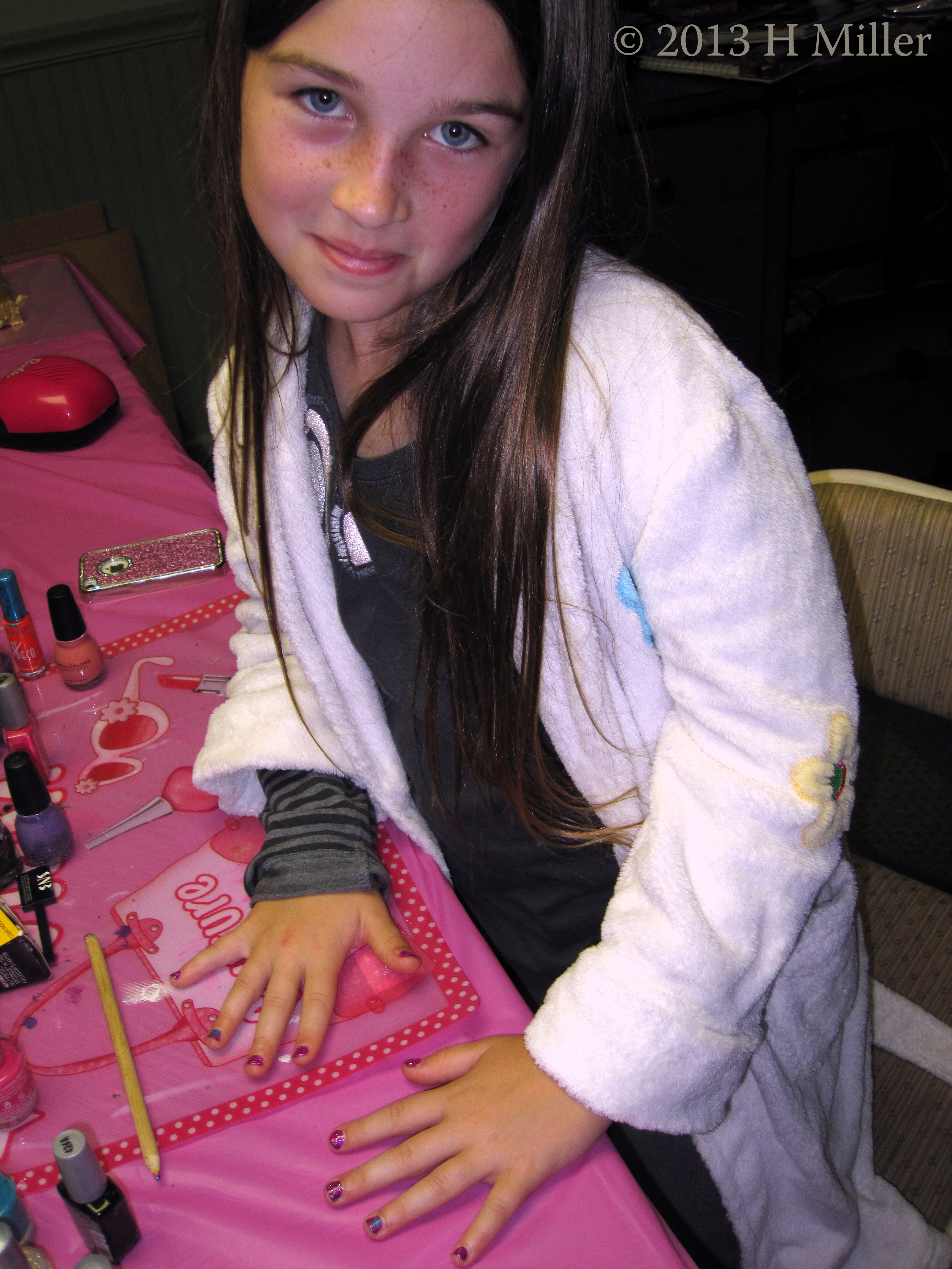 Girls Spa Party Nail Art Finished! Girls Spa Party Nail Art Finished!