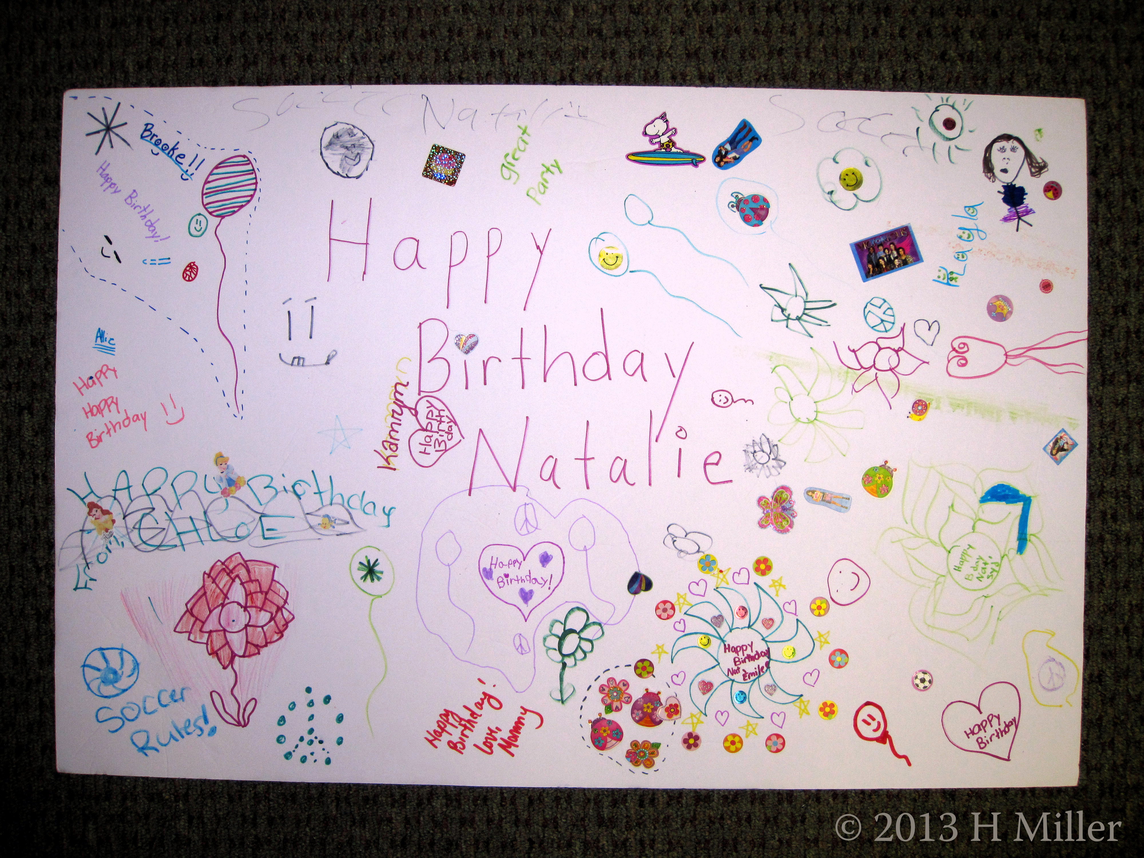 Natalie's Spa Birthday Card Signed By Everyone! 