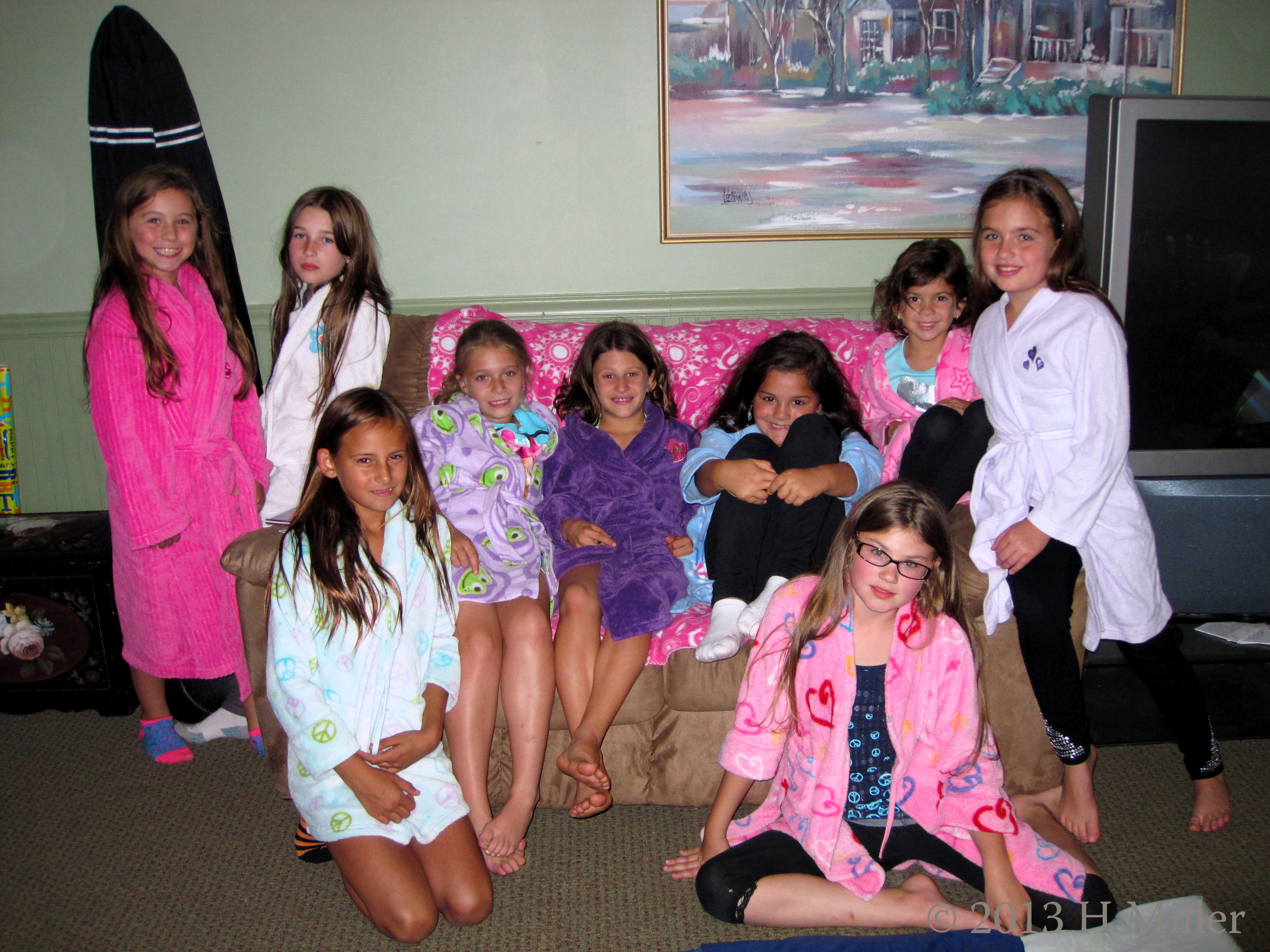 Natalie The Birthday Girl With Guests in Robes Natalie The Birthday Girl With Guests in Robes