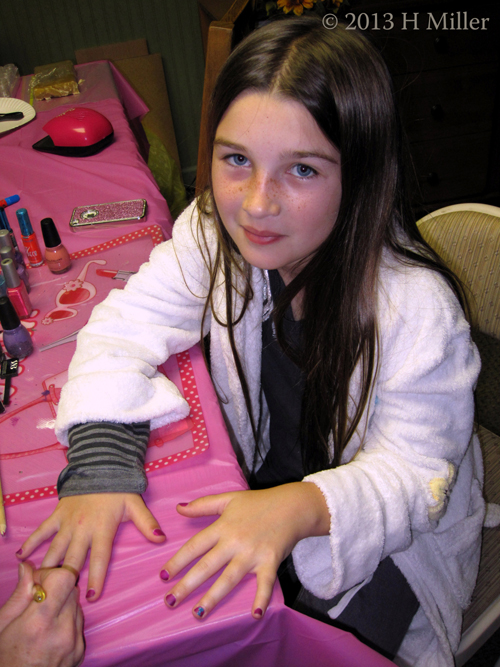 Getting Nails Done At Mobile Kids Spa