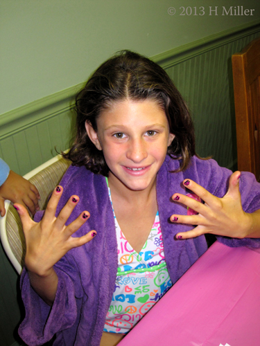 The Birthday Girl Shows Her New Nail Designs