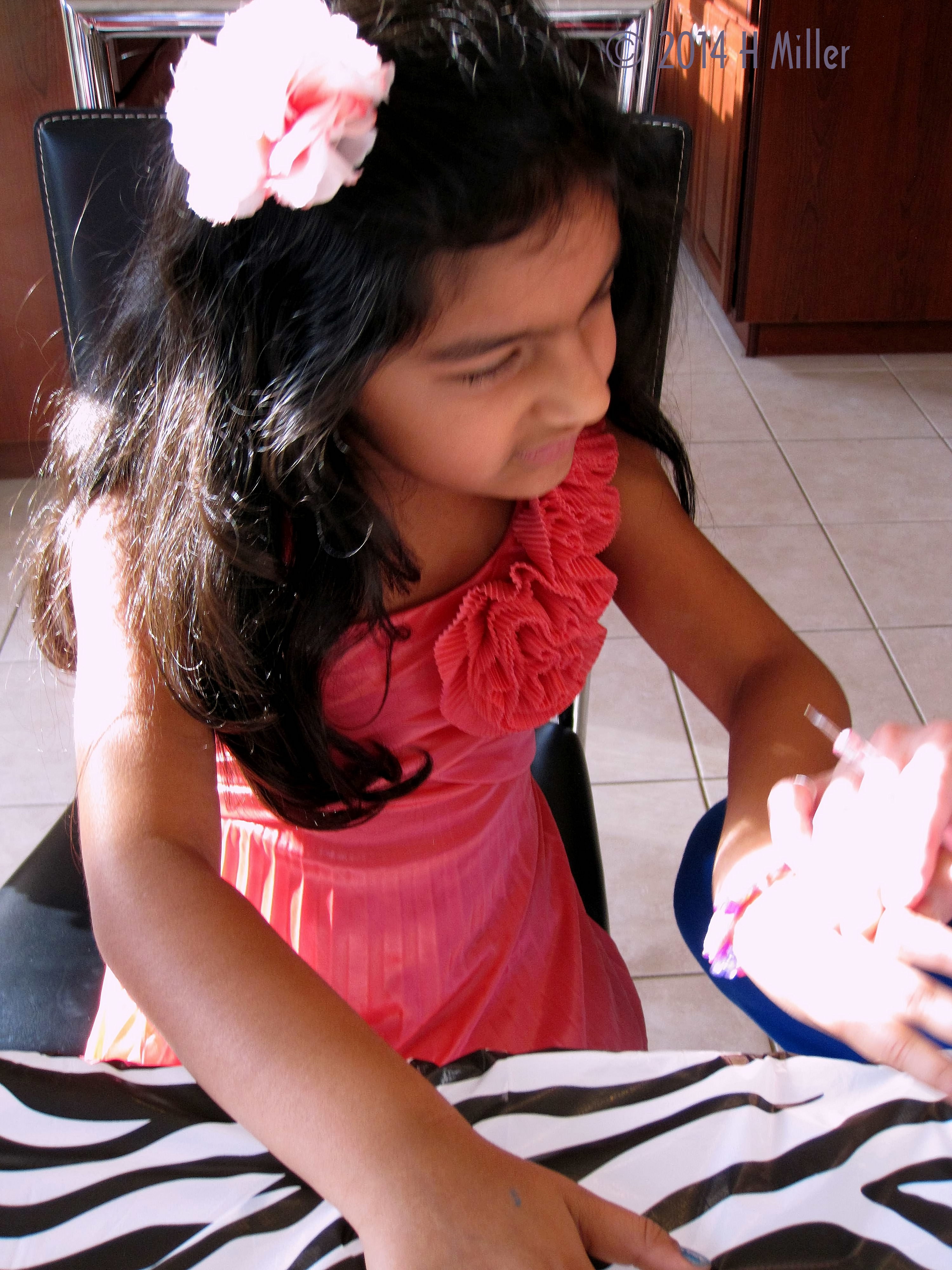 Having A Kids Manicure Done. Having A Kids Manicure Done.