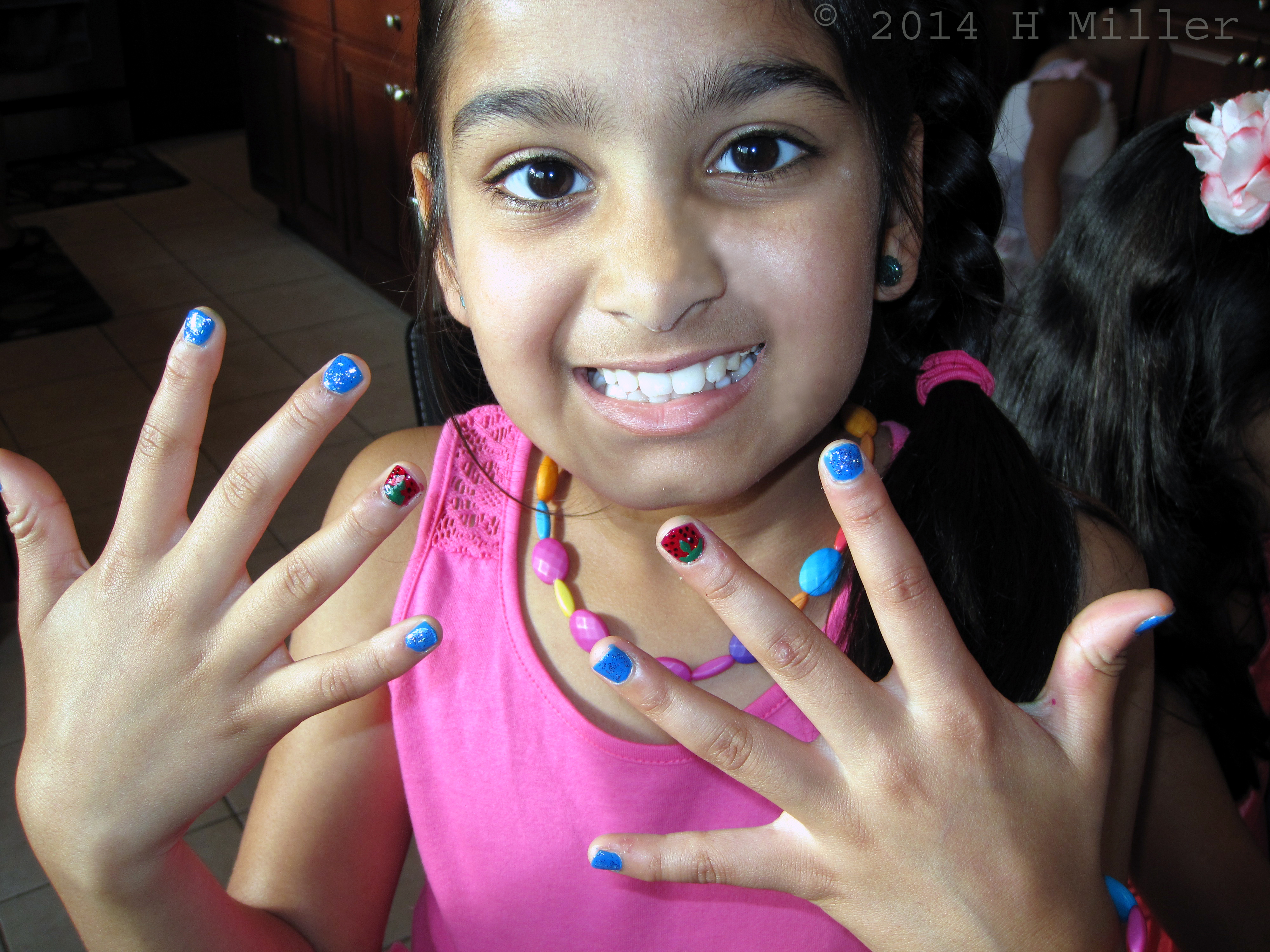 Kids Nail Art Strawberry Mani Looks Real As Could Be! 