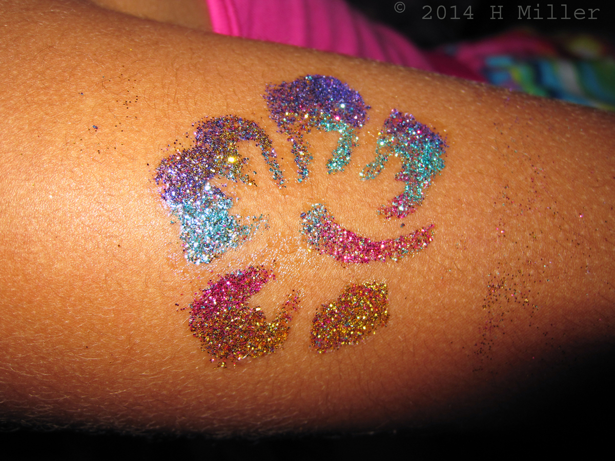 Close Up Of Body Glitter Flower 