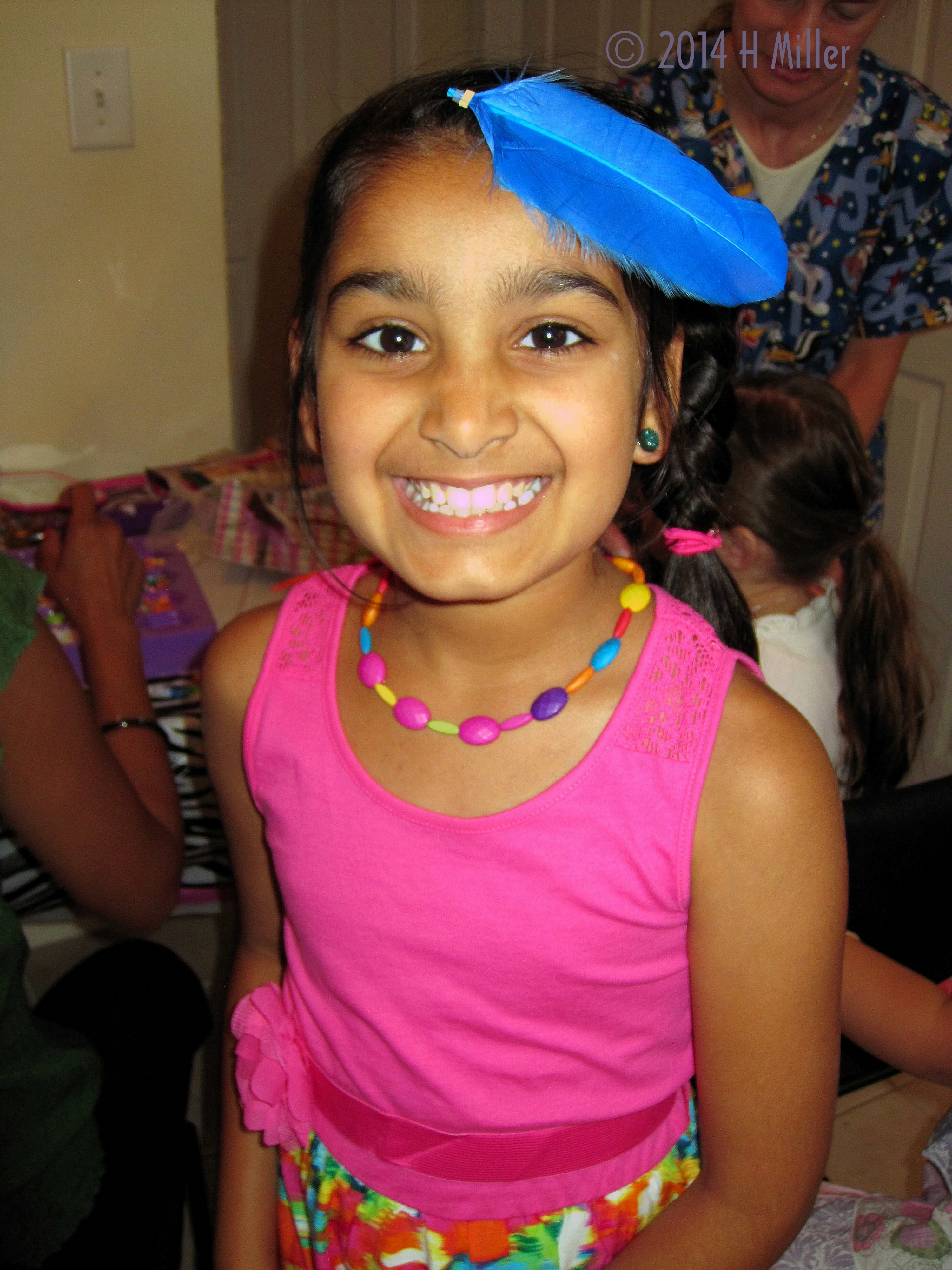 Hair Feather At Navya's Spa Party For Girls Hair Feather At Navya's Spa Party For Girls