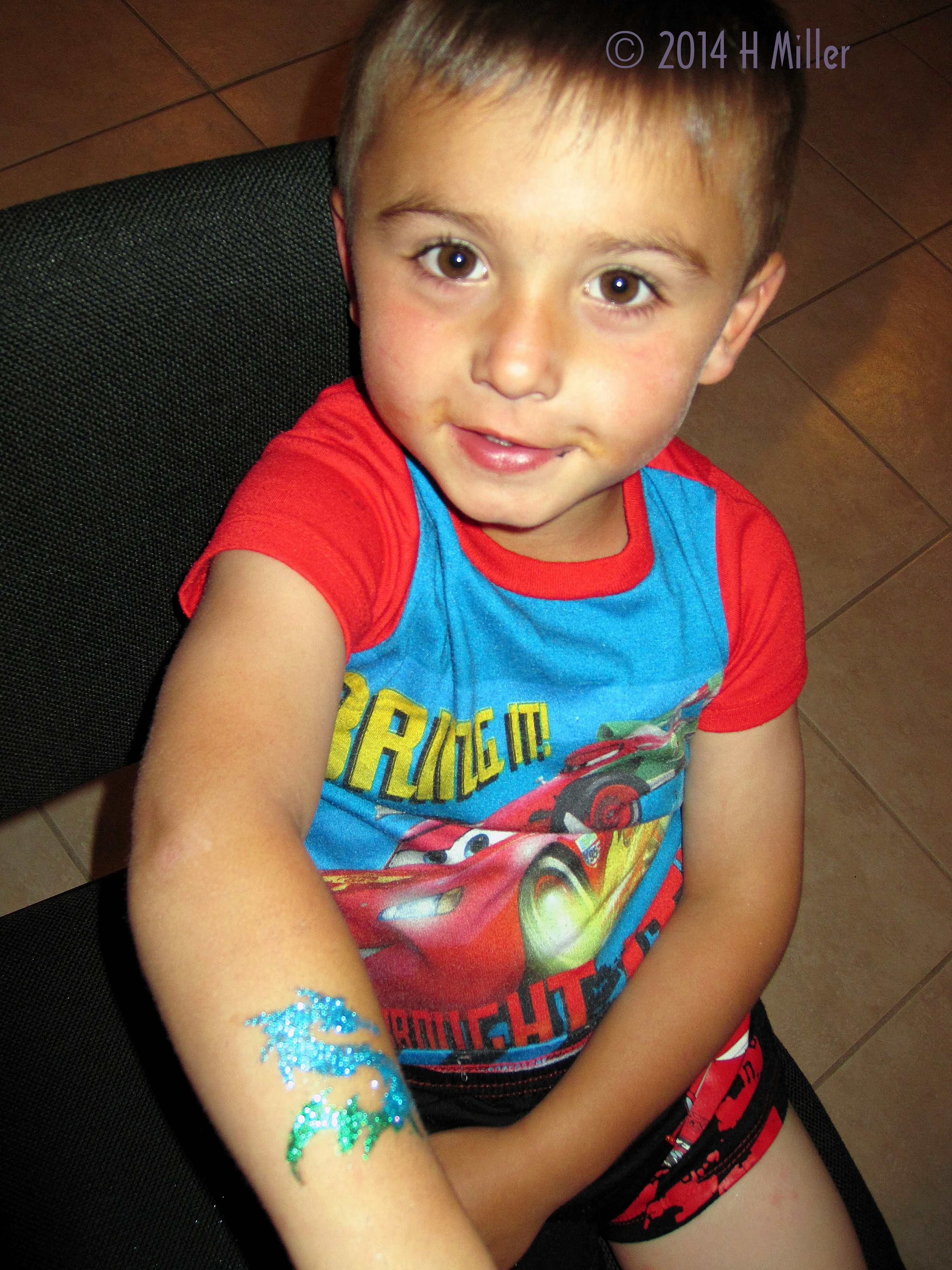 Kids Body Glitter Art Colorful Dragon Kids Body Glitter Art Colorful Dragon