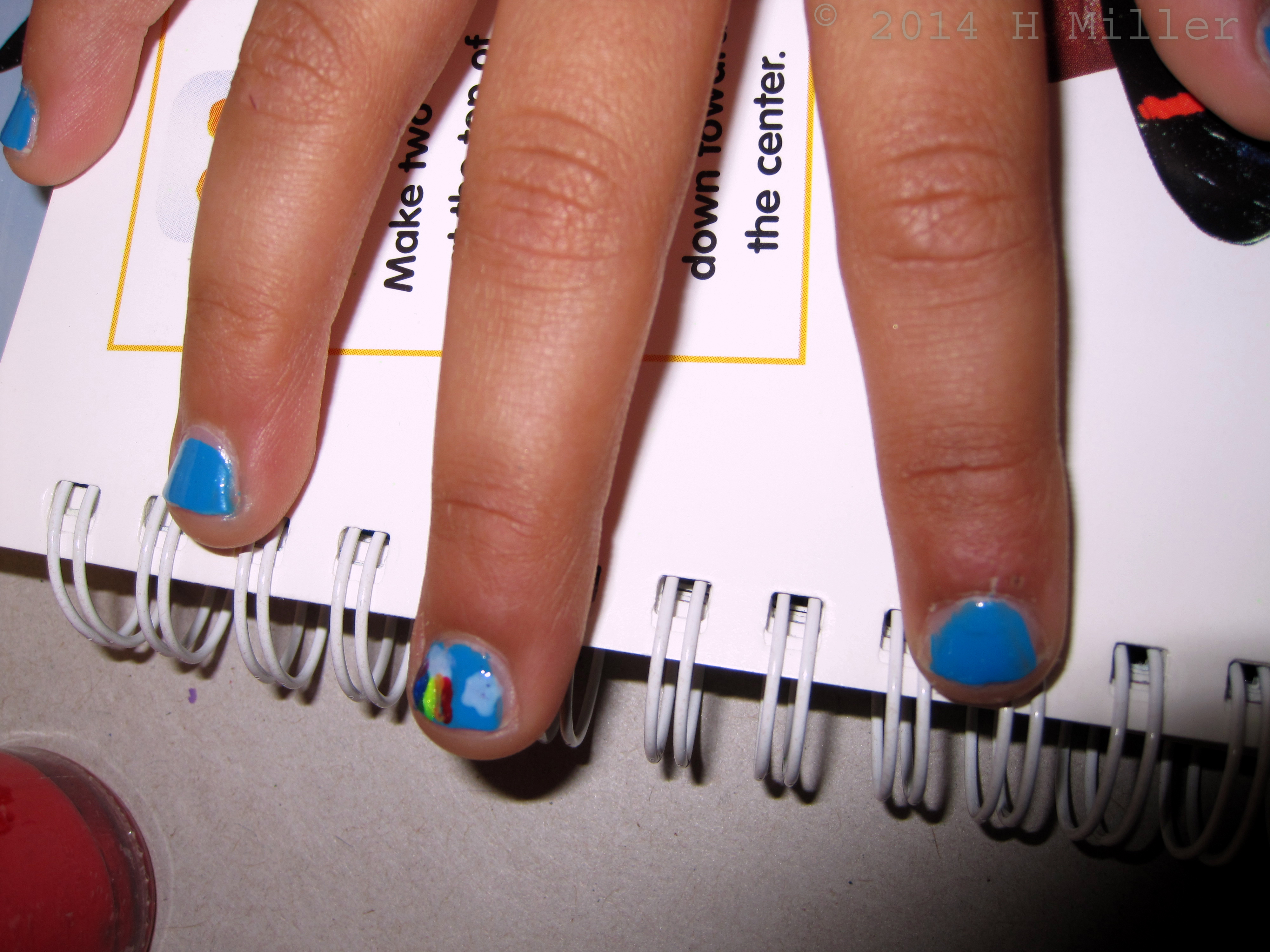 Sky N Clouds Nail Art 