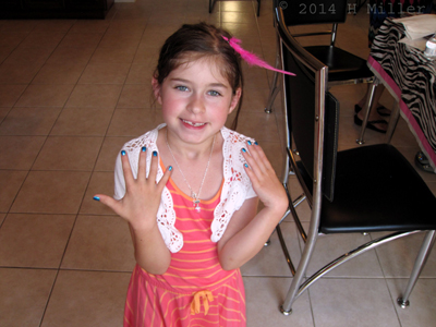 Happy With Her Newly Painted Nails.