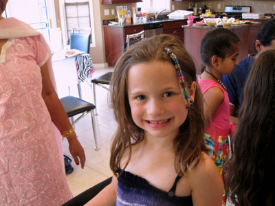 Kids Spa Party Hair Styling With Colorful Translucent Beads!