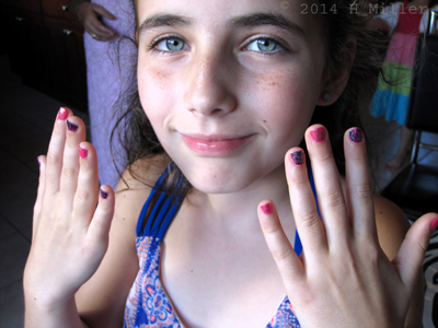 SHowing Her Ombre Nail Ar