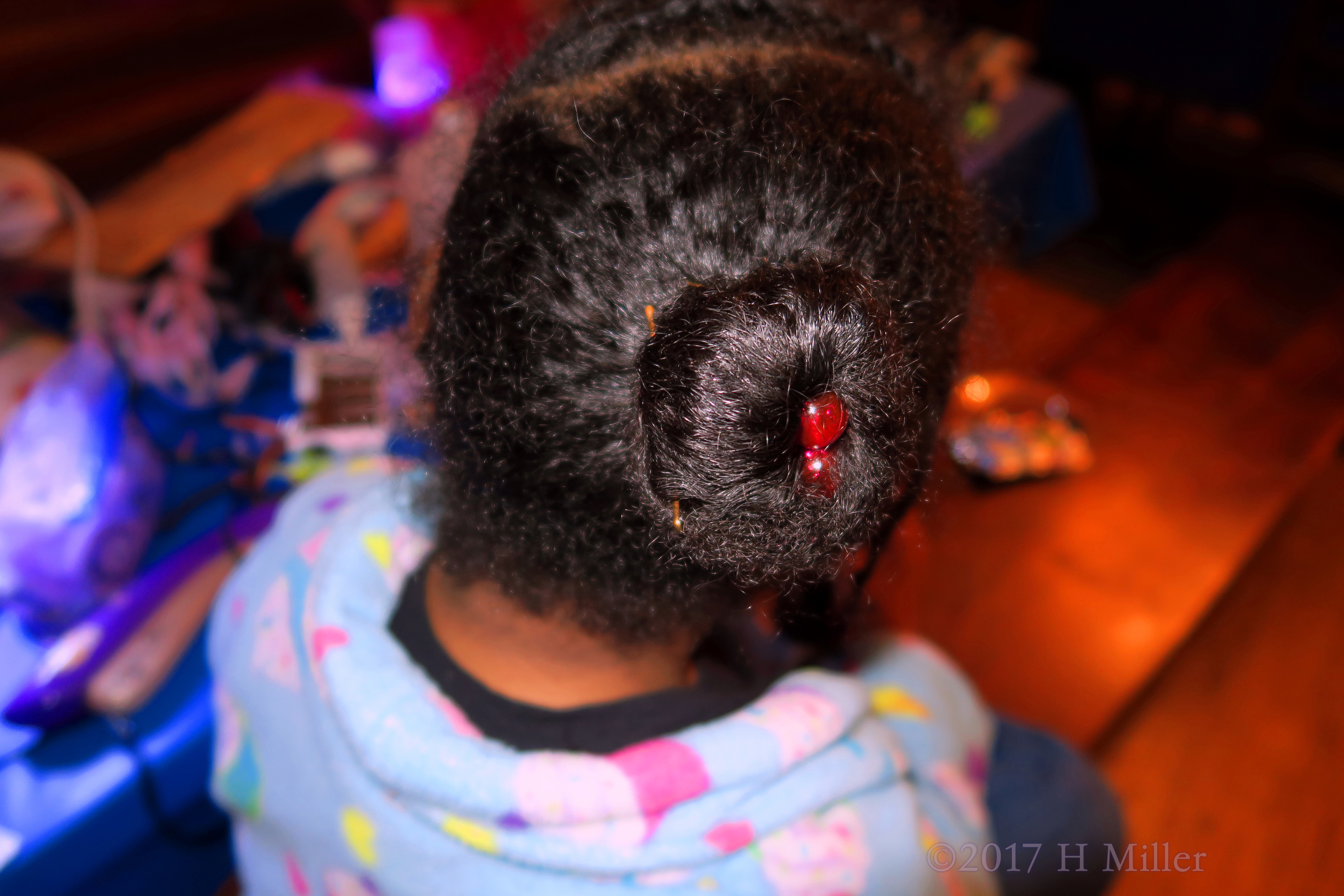 A Closeup Of The Bun For This Girls Hairstyle. A Closeup Of The Bun For This Girls Hairstyle.