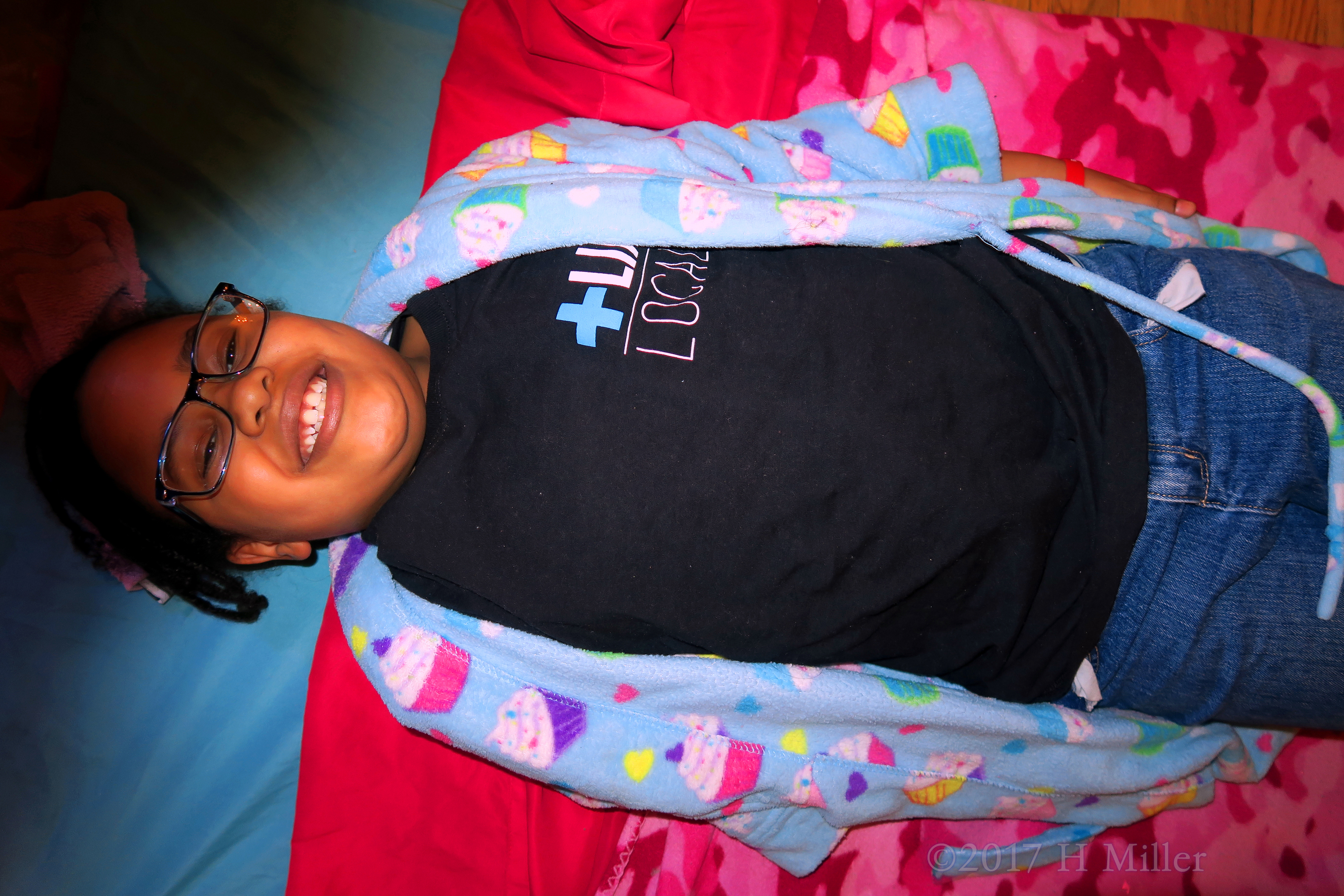 Before Her Kids Facial, A Big Smile! Before Her Kids Facial, A Big Smile!