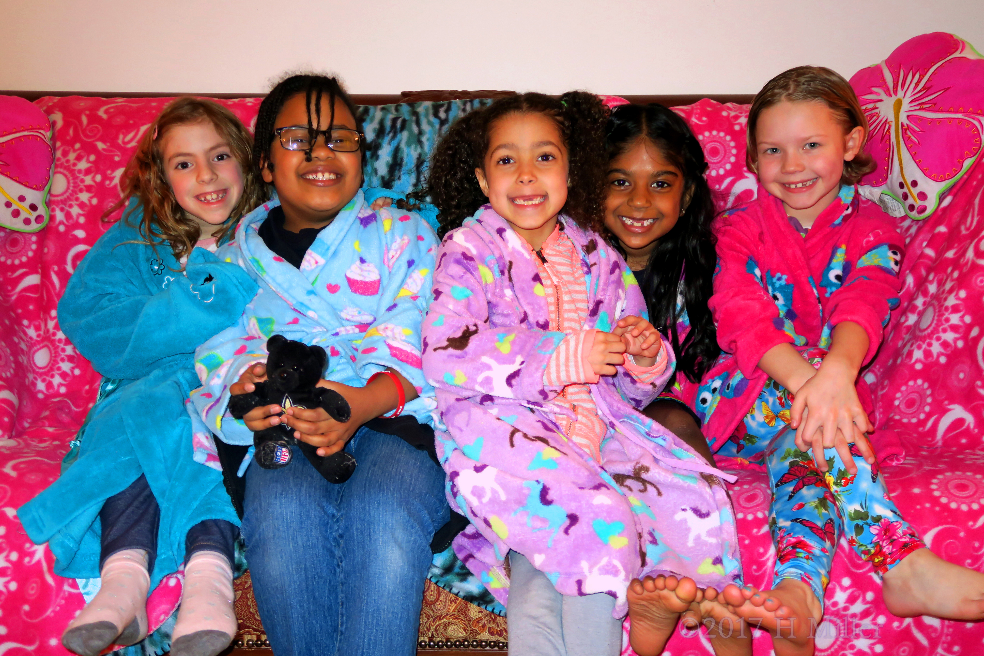 Kids Spa Party Group Photo With Big Smiles. Kids Spa Party Group Photo With Big Smiles.