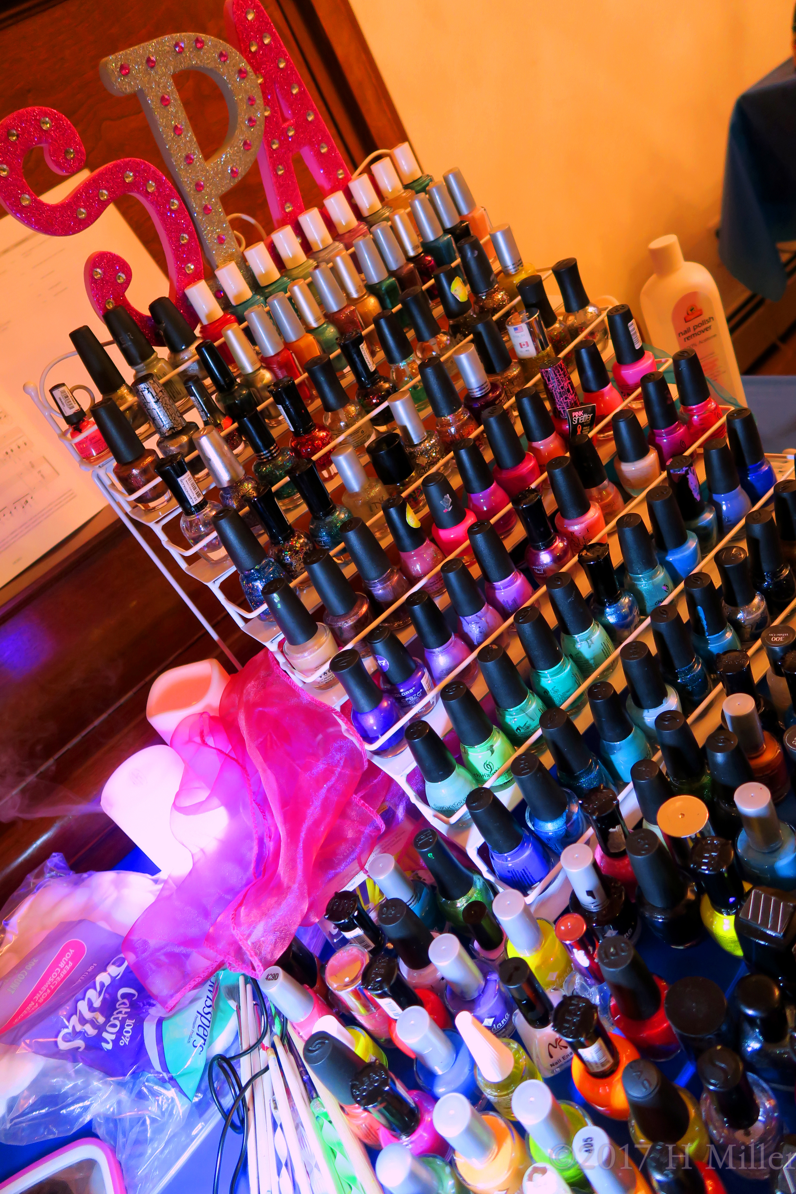 The Nail Polish Display For The Nail Spa At The Girls Party. The Nail Polish Display For The Nail Spa At The Girls Party.